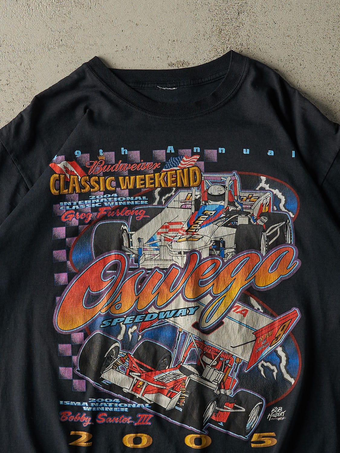 Vintage 05' Black Budweiser Greg Furlong Racing Tee (L) - Image 2