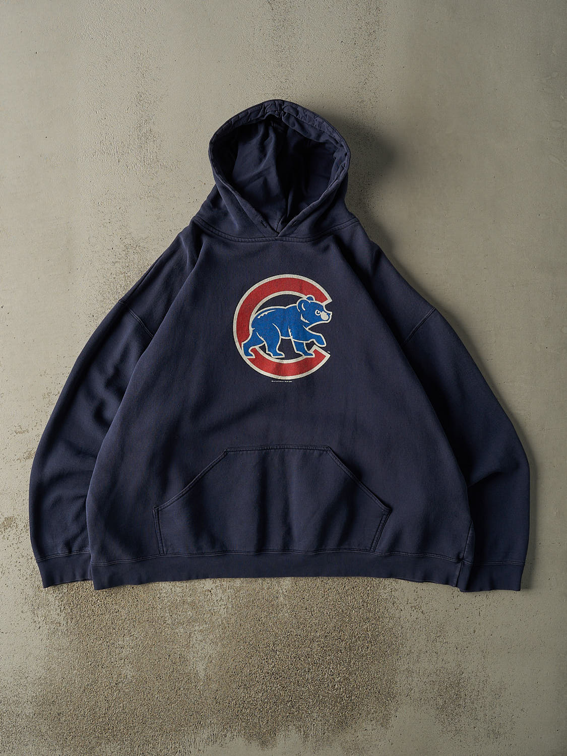 Vintage 05' Navy Blue Chicago Cubs Boxy Hoodie (XXL)
