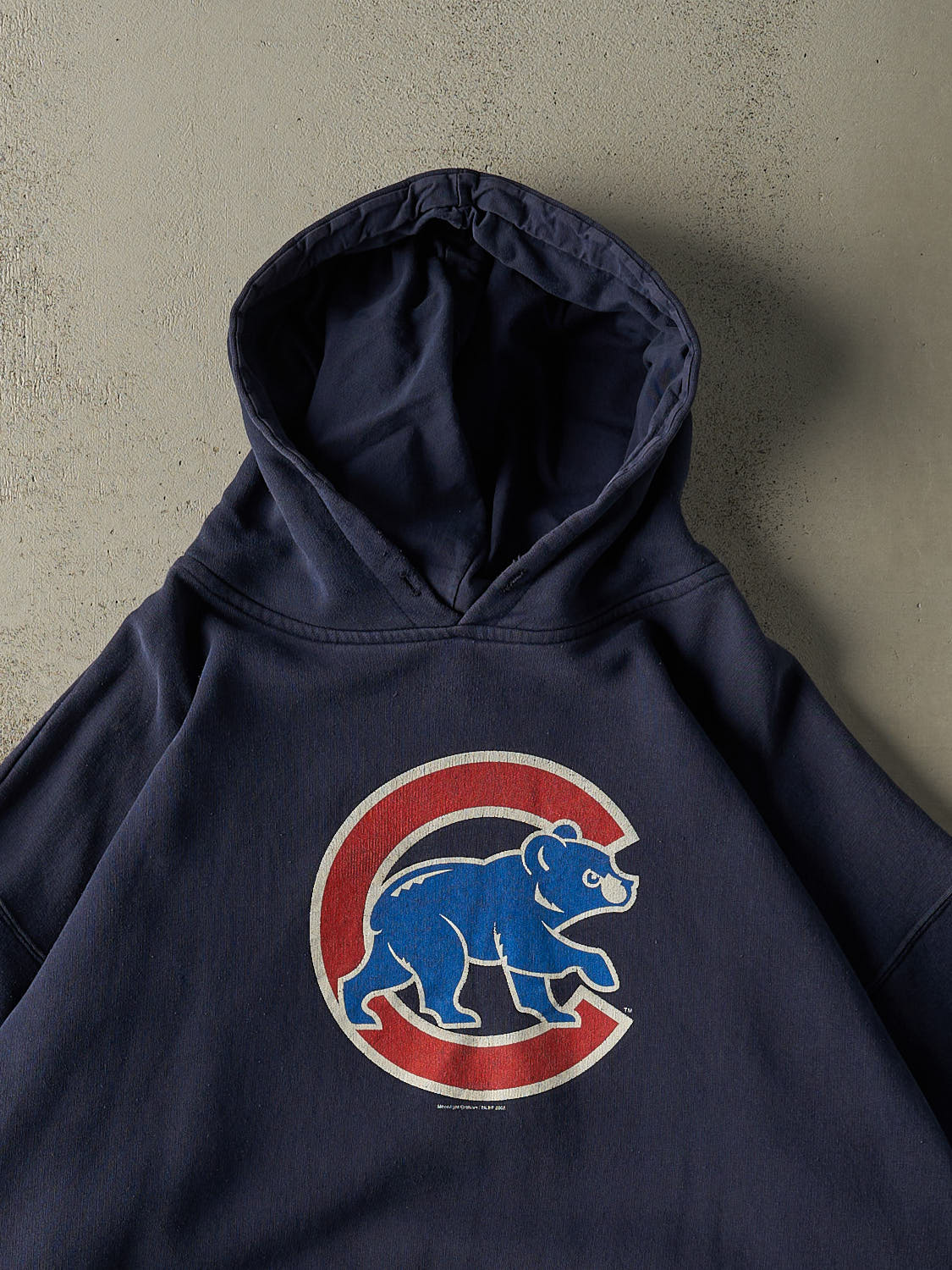 Vintage 05' Navy Blue Chicago Cubs Boxy Hoodie (XXL) - Image 2