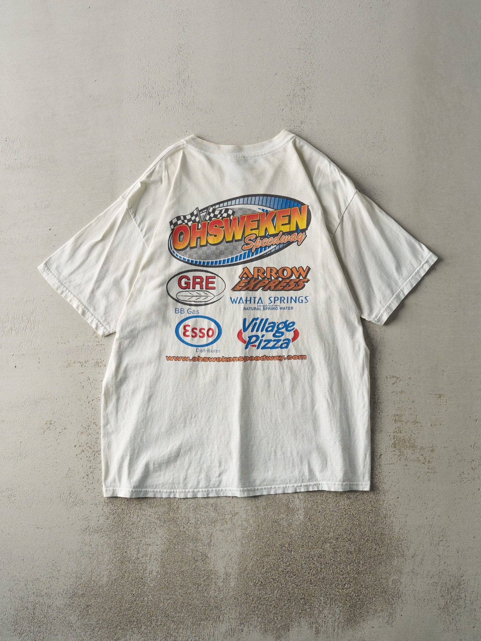 Vintage 05' White Ohsweken Speedway Racing Tee (L) - Image 2