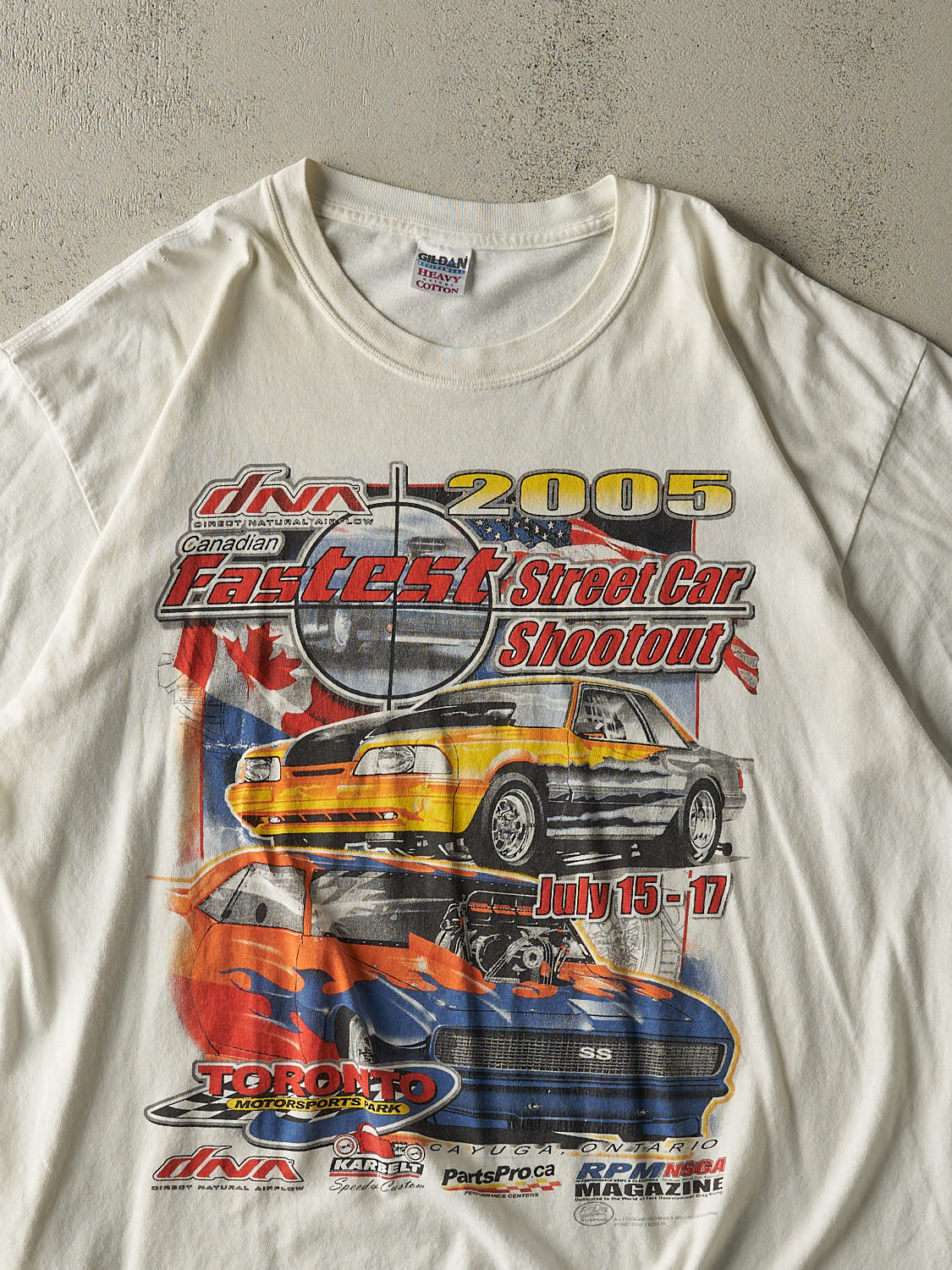 Vintage 05' White Racing Tee (XL/XXL) - Image 3