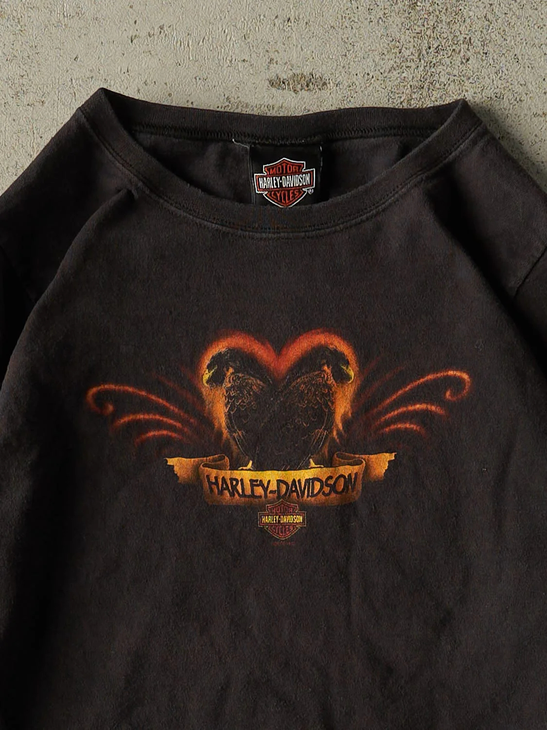 Vintage 06' Black Harley Davidson Quebec Flame Long Sleeve (XXS/XS) - Image 3