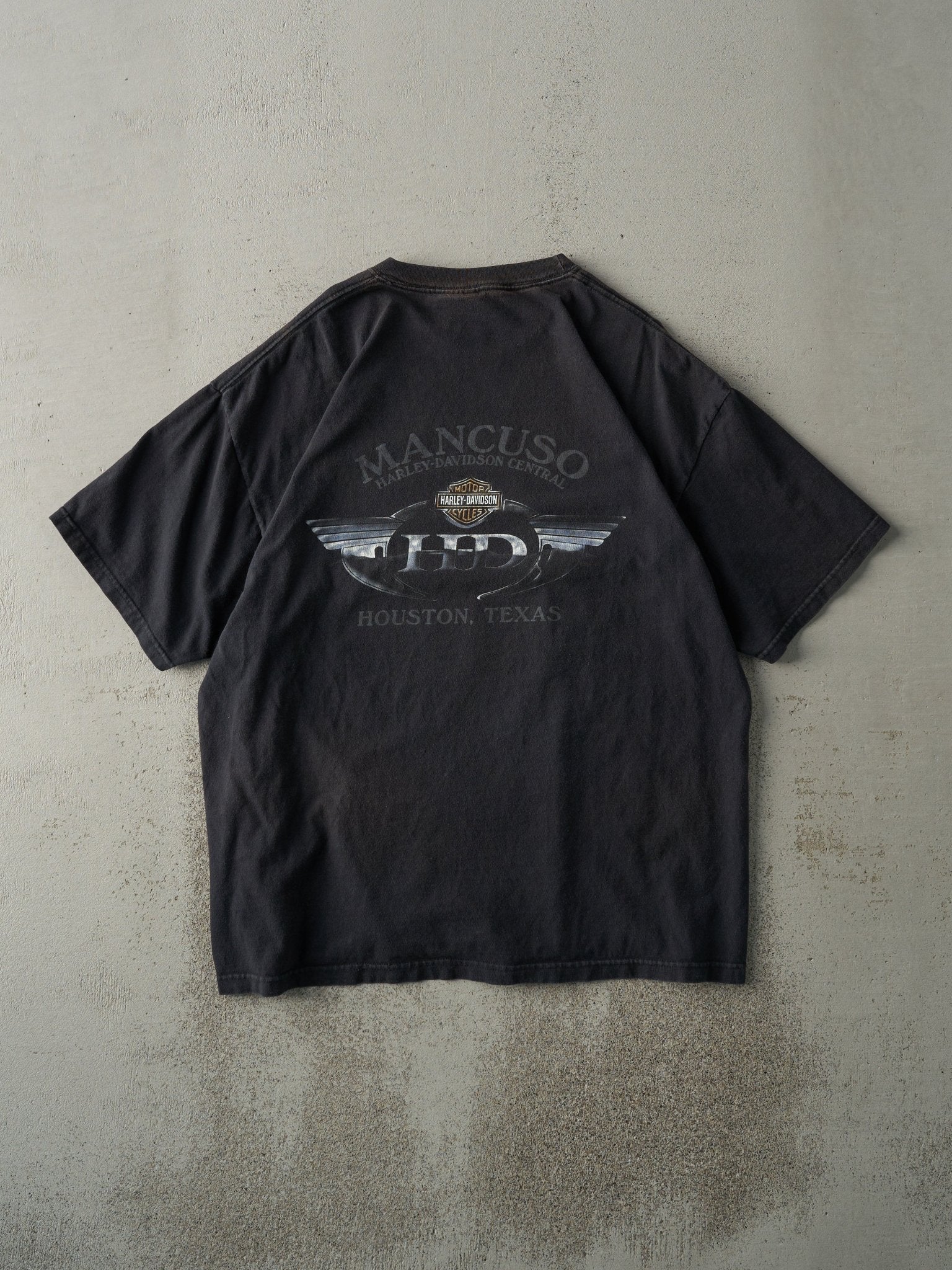 Vintage 06' Black Houston Texas Harley Davidson Tee (M/L) - Image 2