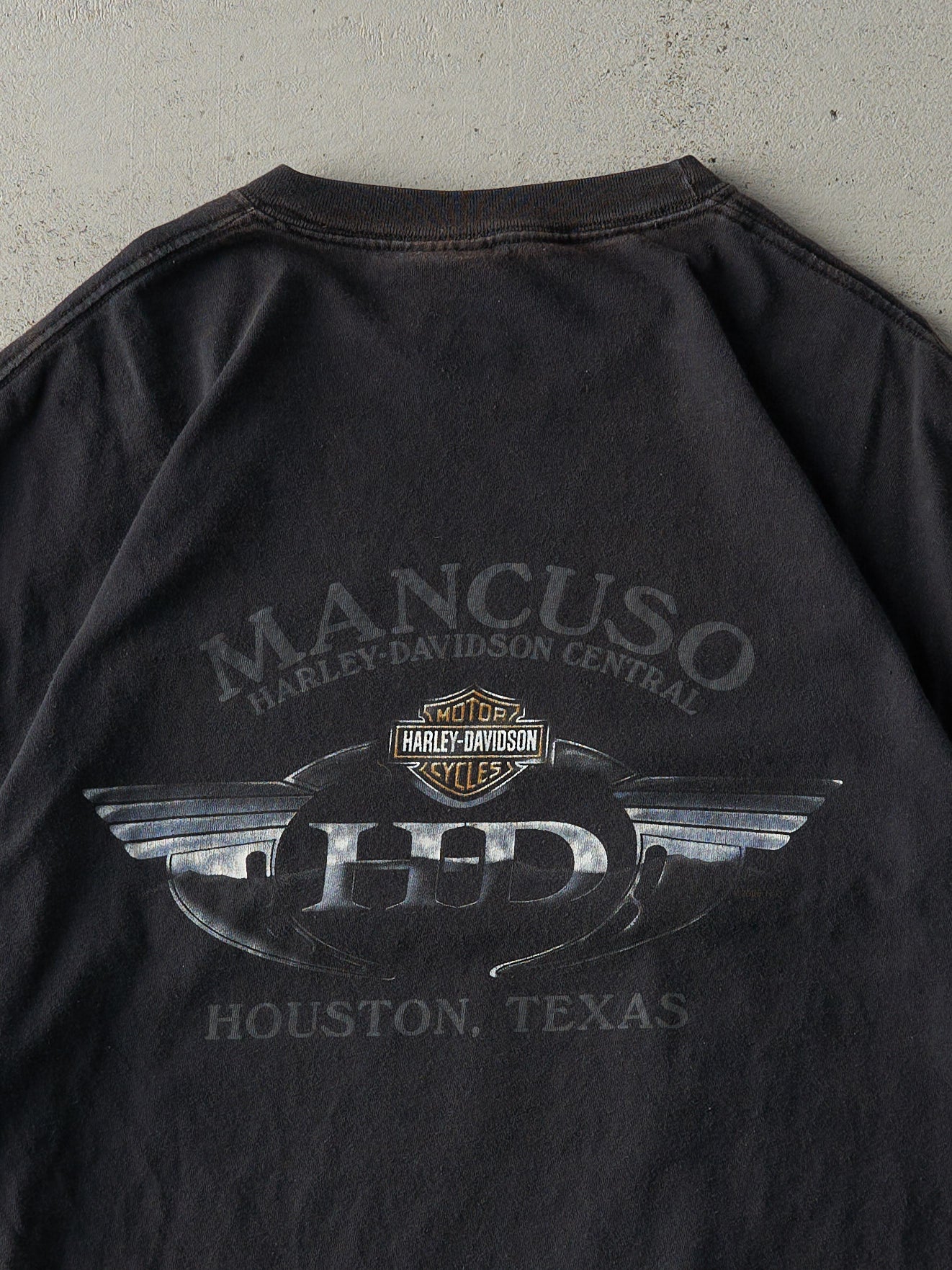 Vintage 06' Black Houston Texas Harley Davidson Tee (M/L) - Image 4