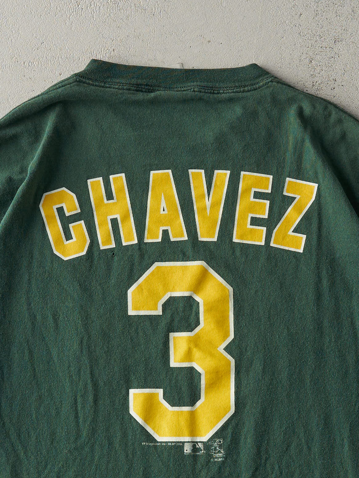 Vintage 06' Green Oakland Athletics #3 Eric Chavez Tee (XXL) - Image 5