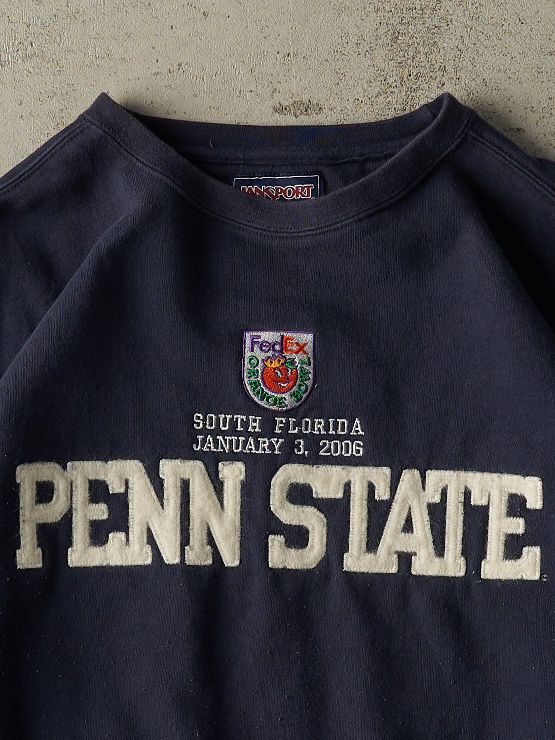 Vintage 06' Navy Blue Penn State FedEx Orange Bowl Embroidered Crewneck (M/L) - Image 2