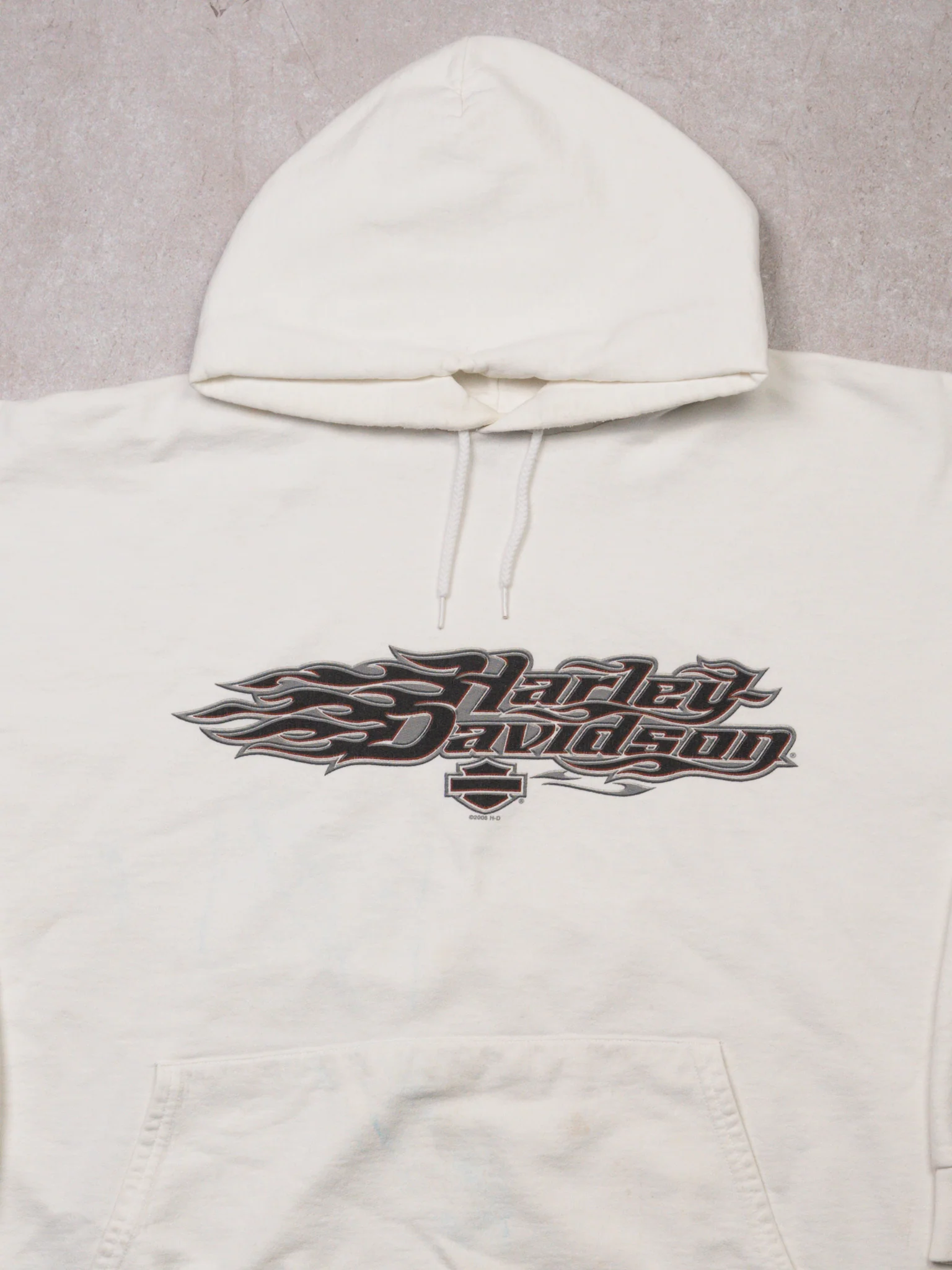 Vintage '06 Rugged White Harley Davidson Ocean City Hoodie (XXL) - Image 3