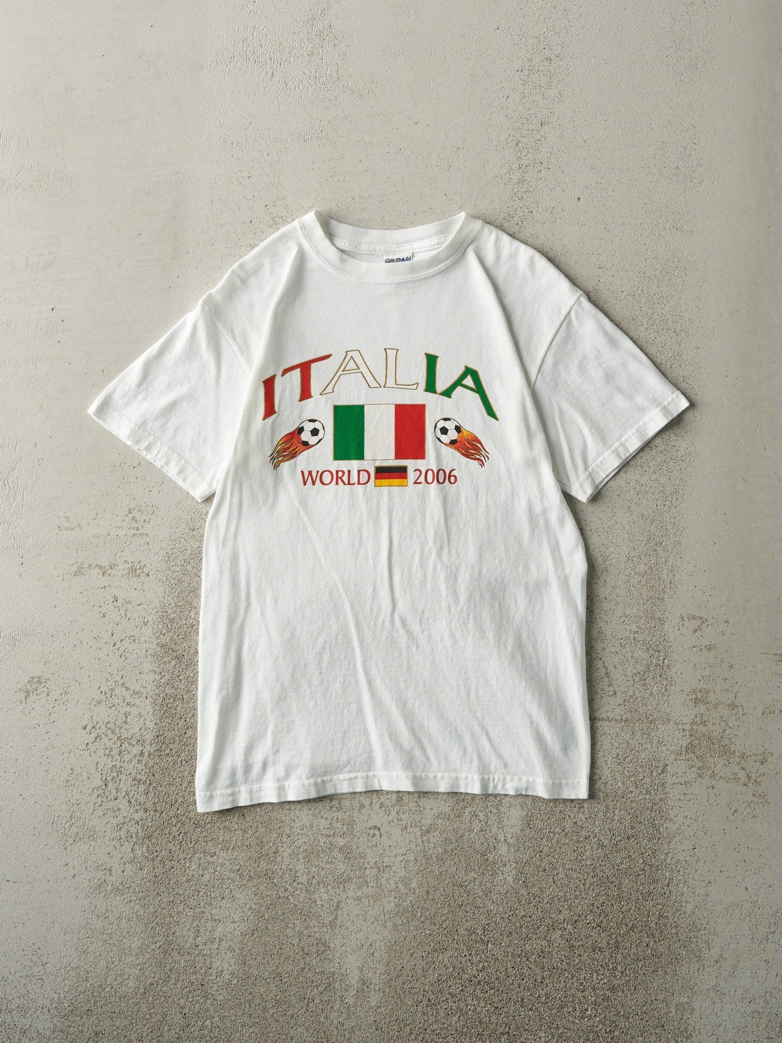 Vintage 06' White Italy World Cup Soccer Tee (XS/S)