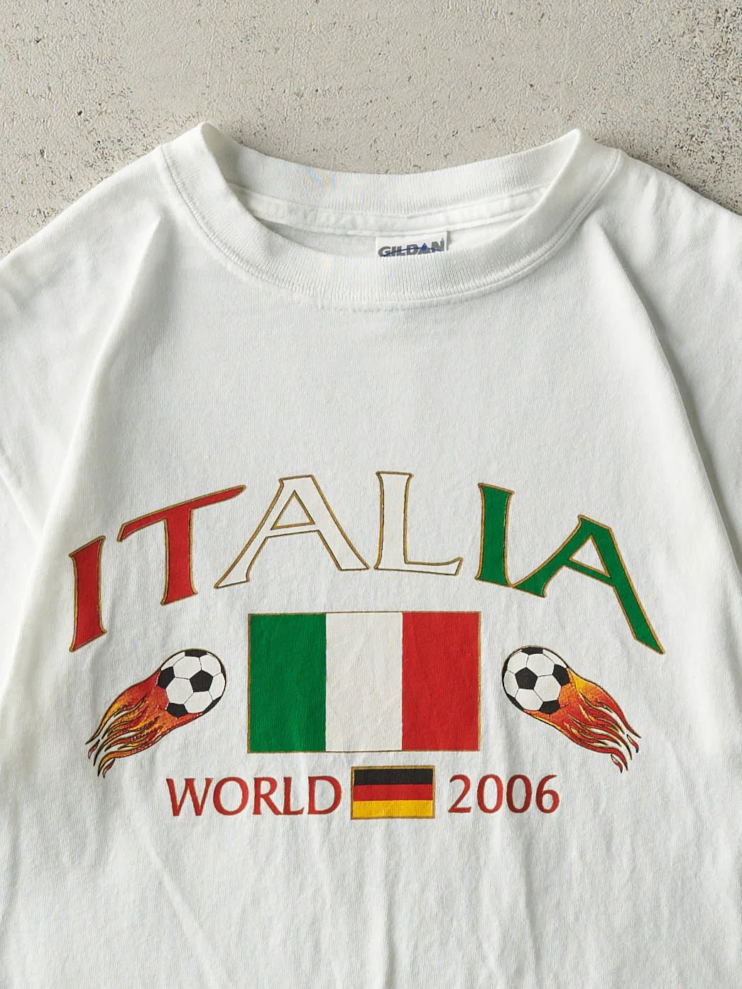Vintage 06' White Italy World Cup Soccer Tee (XS/S) - Image 2