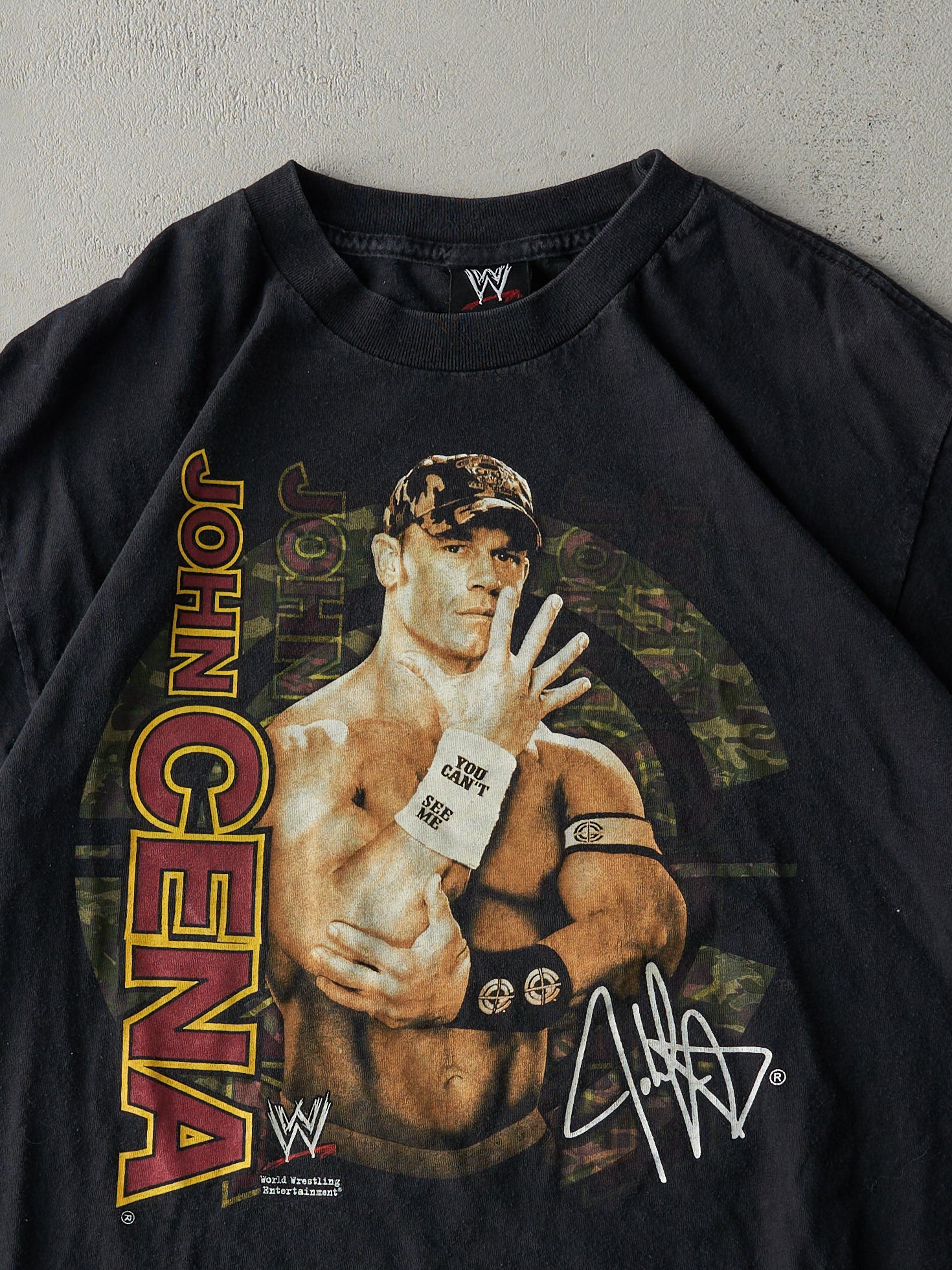 Vintage 07' Black John Cena Wrestling Tee (M) - Image 2