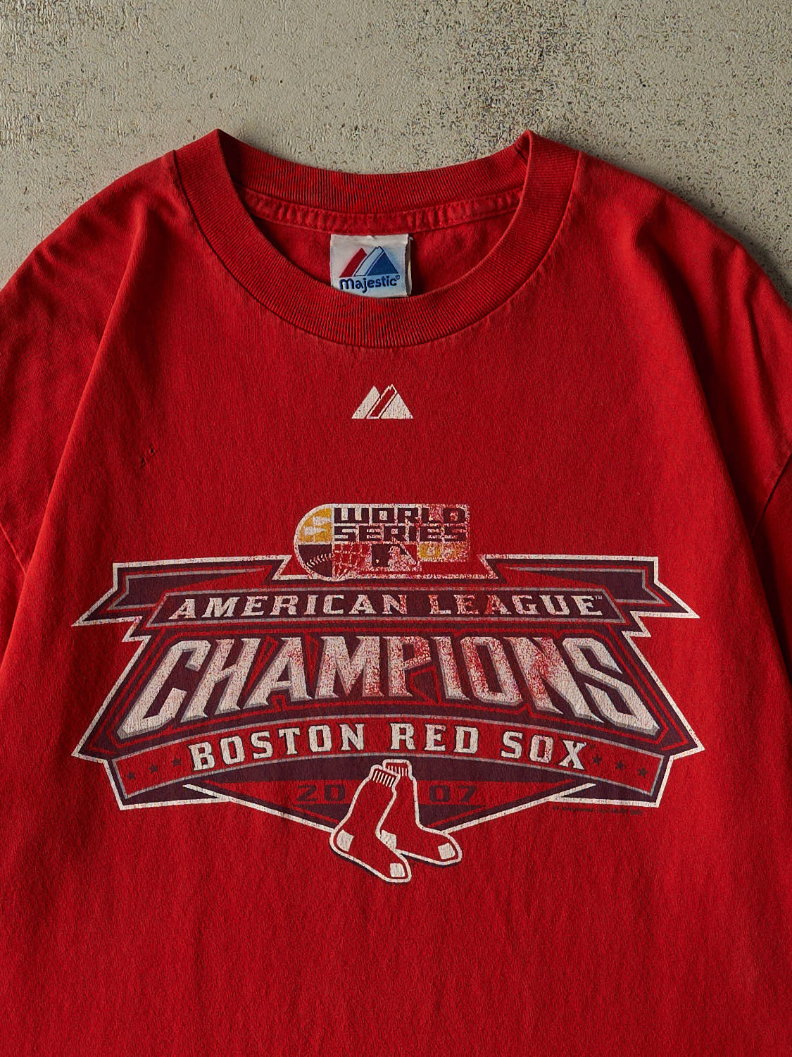 Vintage 07' Red Boston Red Sox American League Champions Tee (L) - Image 3
