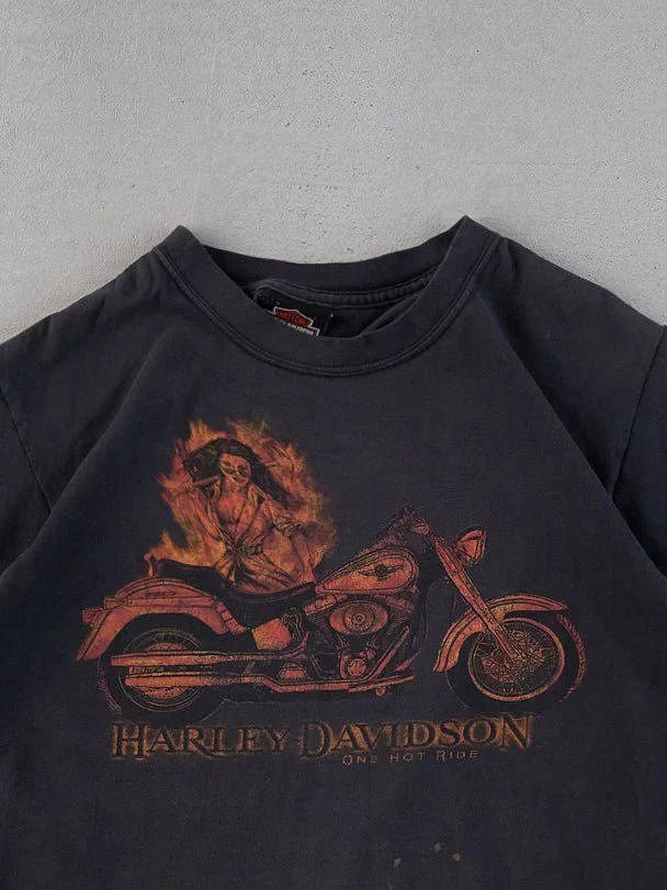 Vintage 07' Washed Black Harley Davidson North Carolina Graphic Tee (XS) - Image 3