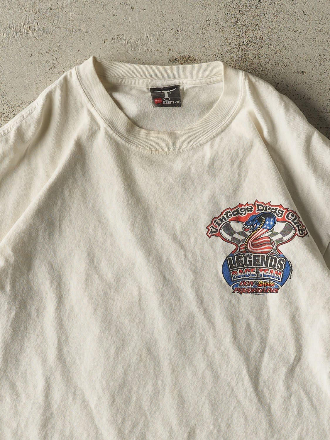 Vintage 07' White Vintage Drag Racing Club Tee (M/L) - Image 3