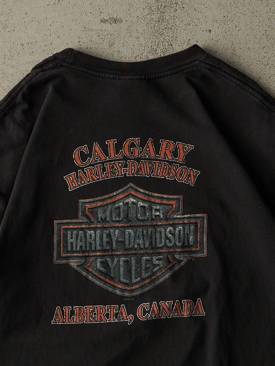 Vintage 08' Black Harley Davidson Calgary Alberta Tee (XL) - Image 4