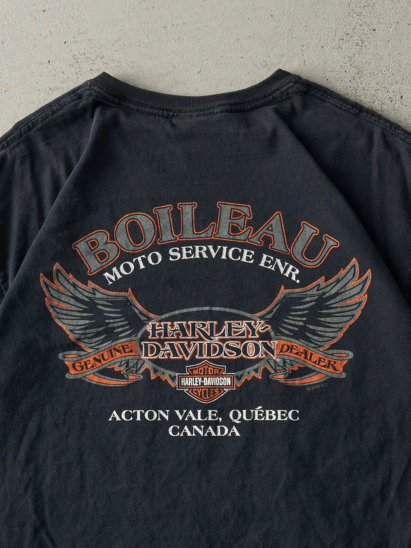 Vintage 08' Black Quebec Canada Harley Davidson Tee (M) - Image 4