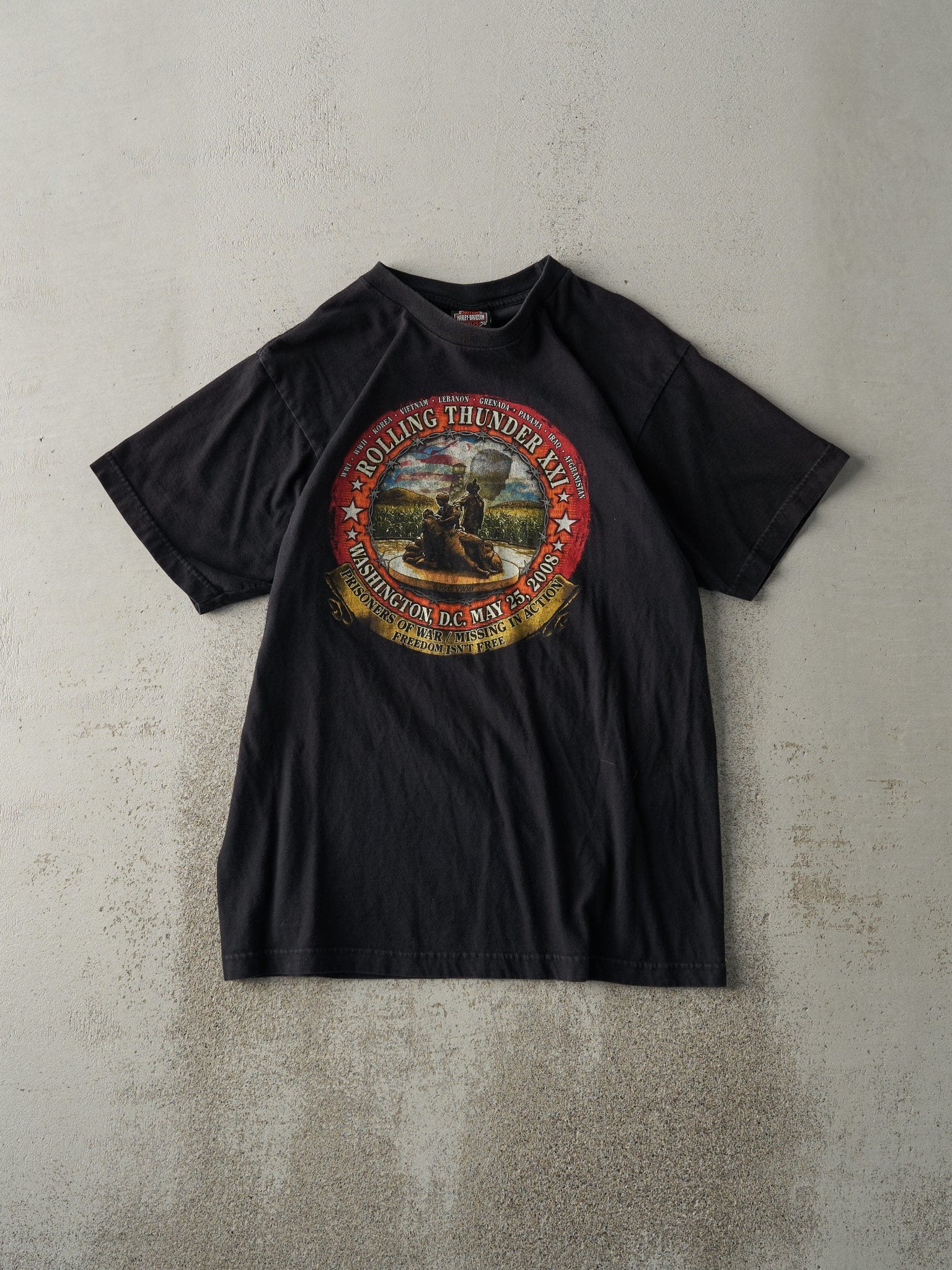 Vintage 08' Black Washington DC Harley Davidson Tee (M/L) - Image 2