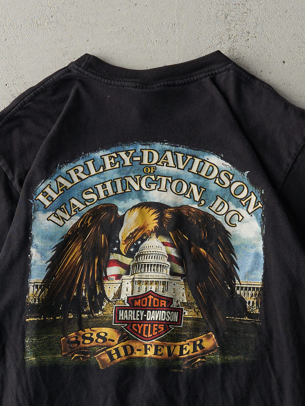 Vintage 08' Black Washington DC Harley Davidson Tee (M/L) - Image 4