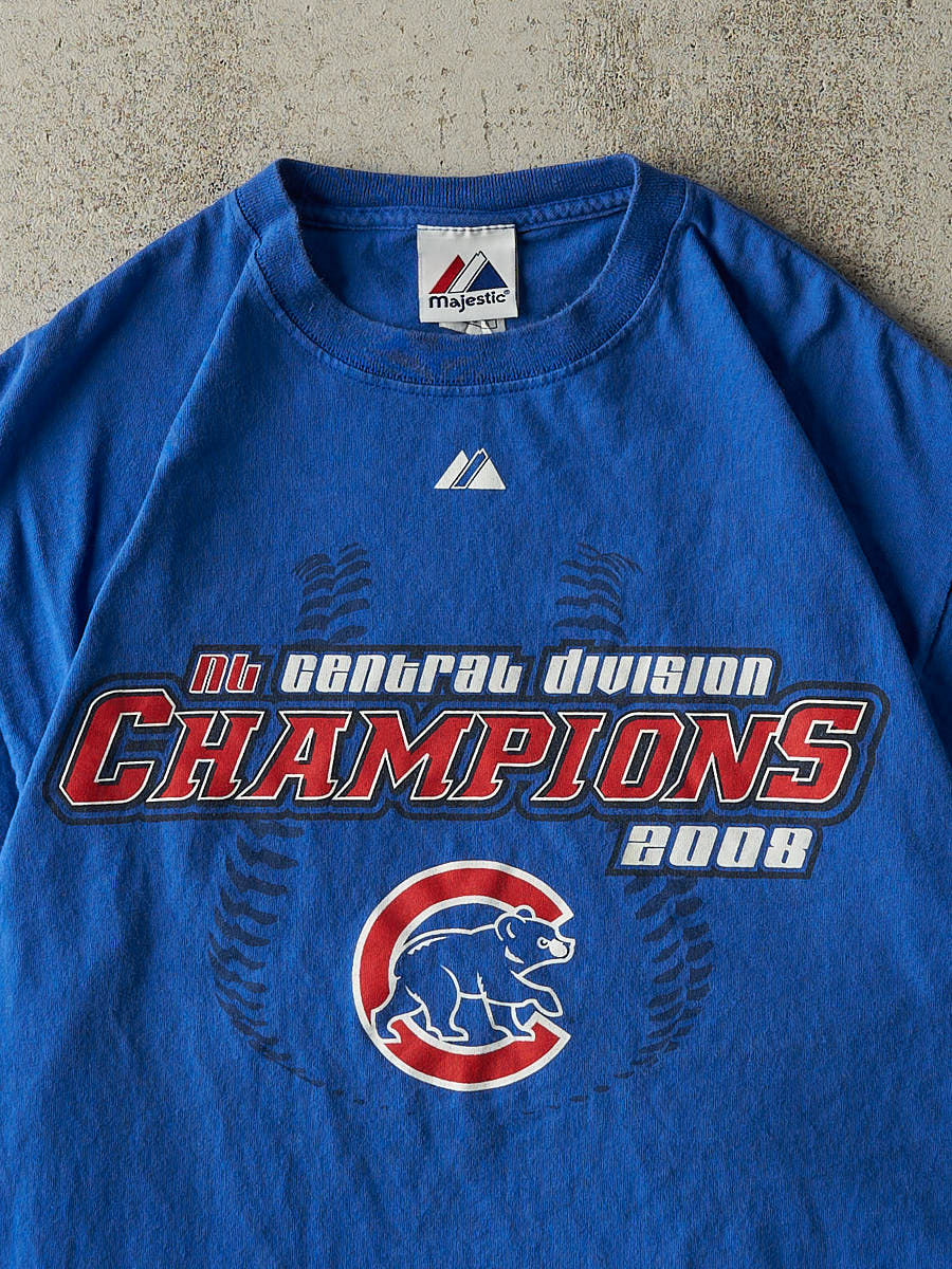 Vintage 08' Blue Chicago Cubs MLB Champions Tee (S/M) - Image 2