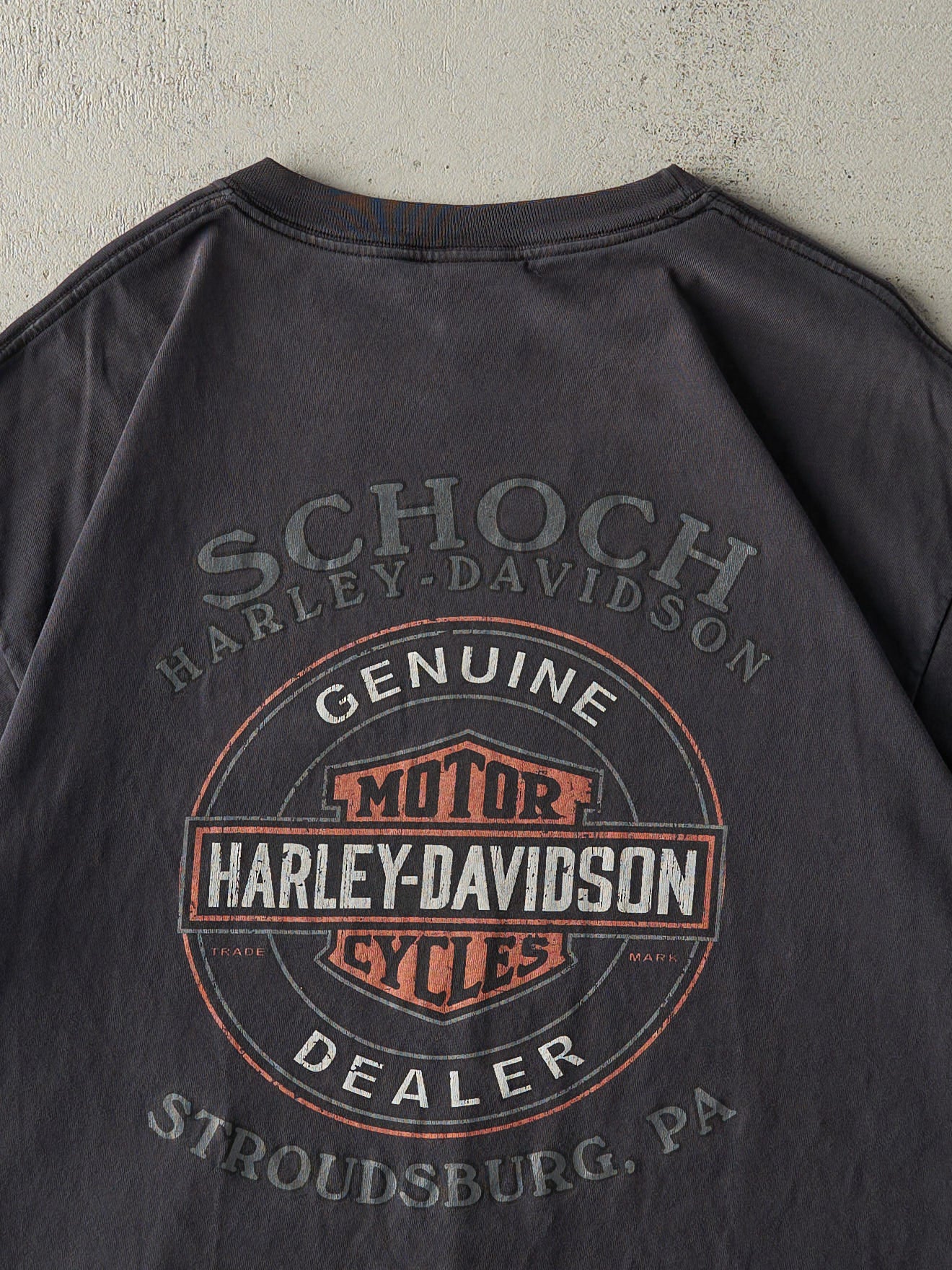 Vintage 08' Faded Black Stroudsburg PA Harley Davidson Tee (L) - Image 4