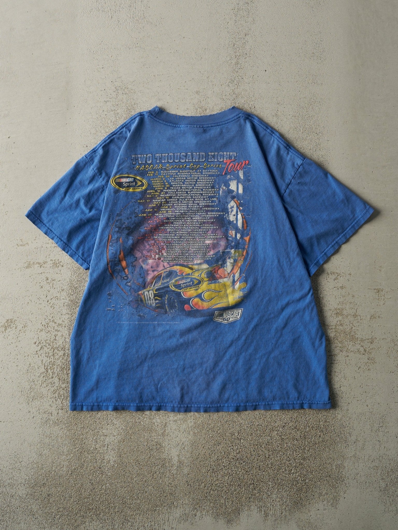 Vintage 08' Faded Blue Nascar Sprint Cup Series Tee (M) - Image 2