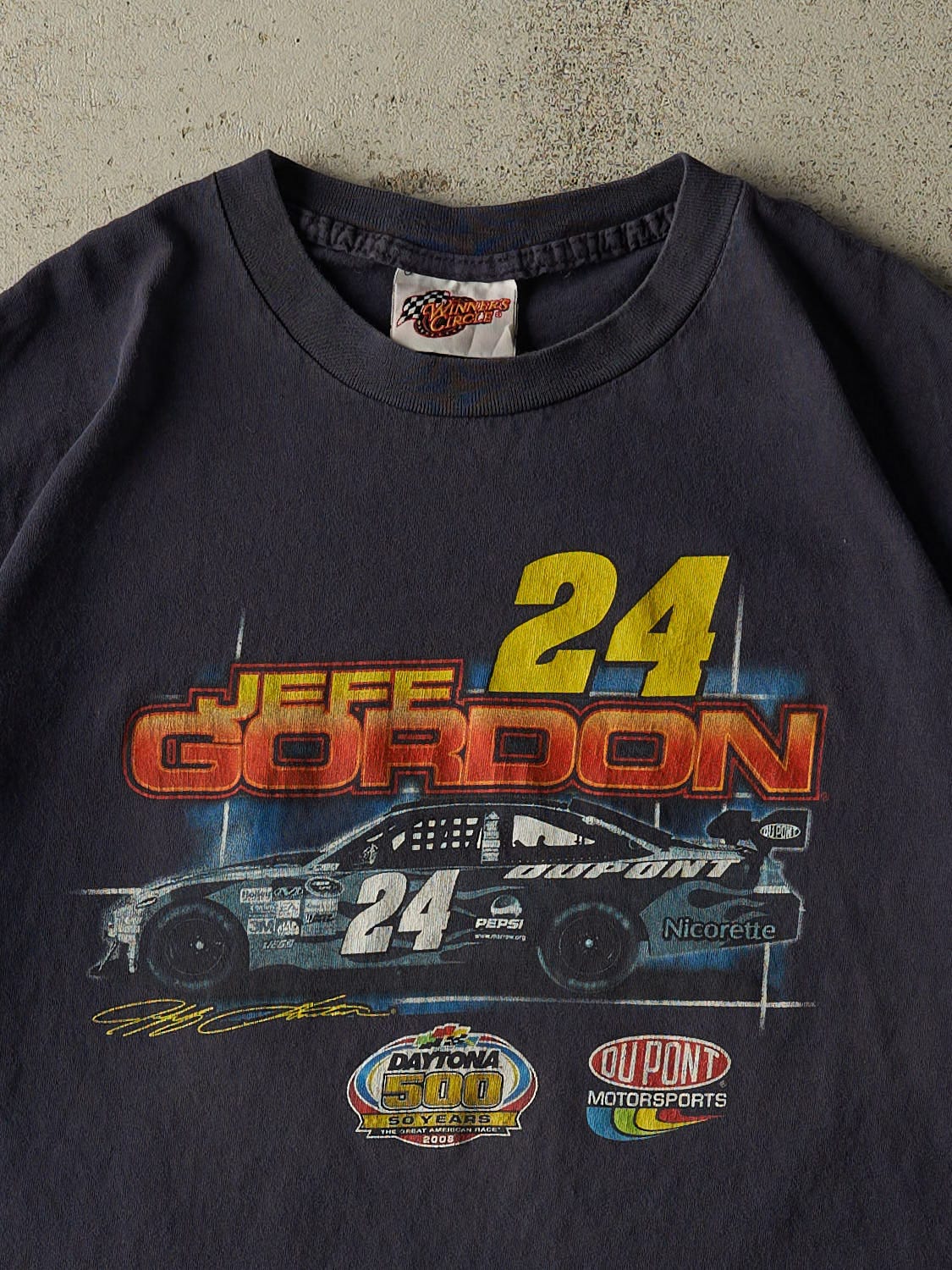Vintage 08' Navy Blue Jeff Gordon Nascar Tee (L/XL) - Image 3
