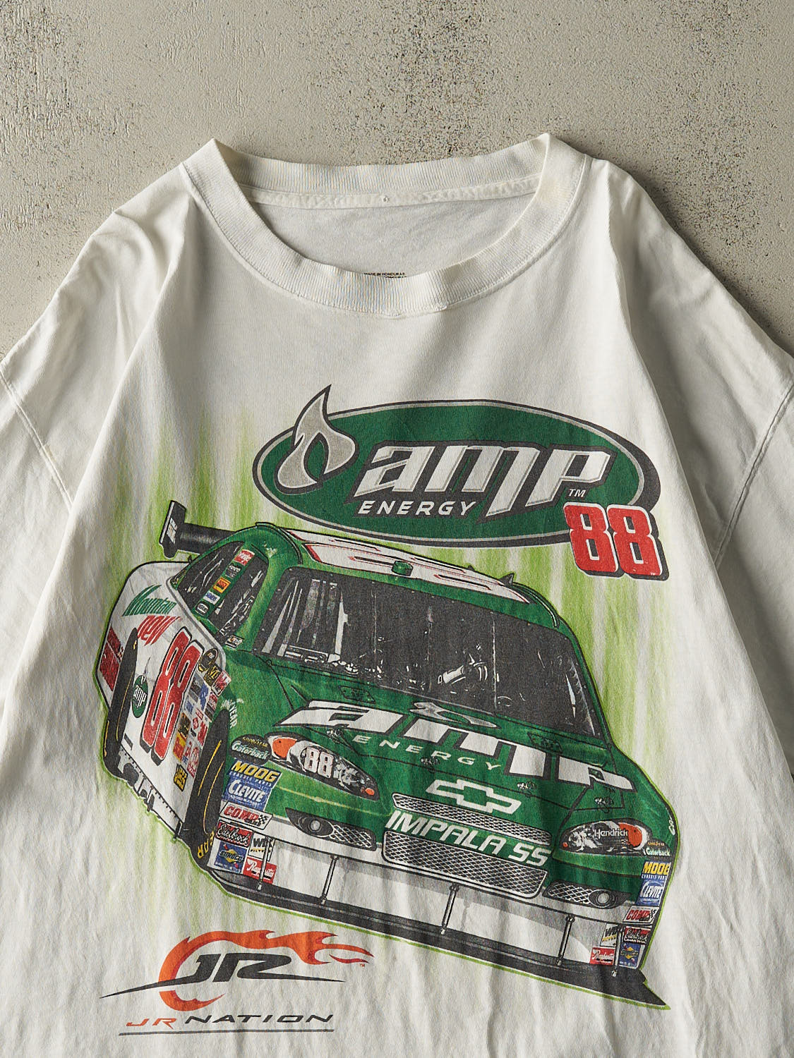 Vintage 08' White Dale Earnhardt Jr Nascar Racing Tee (L/XL) - Image 3