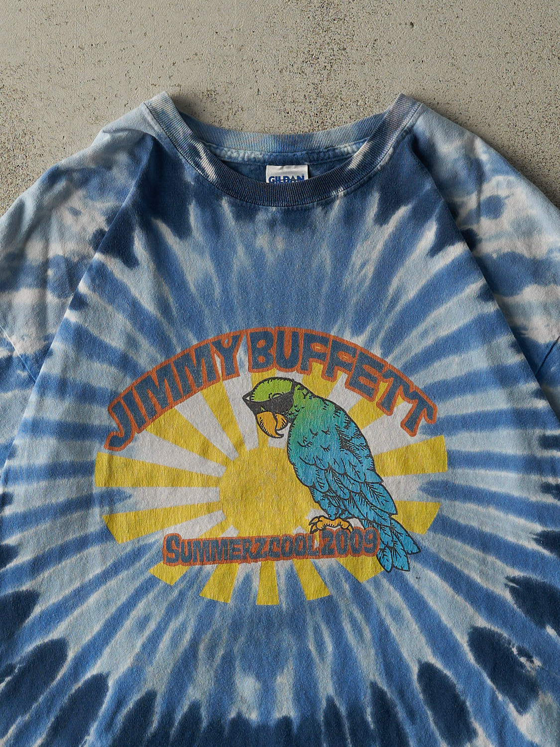 Vintage 09' Blue Tie-Dye Jimmy Buffett Summerzcool Tour Tee (L/XL) - Image 3