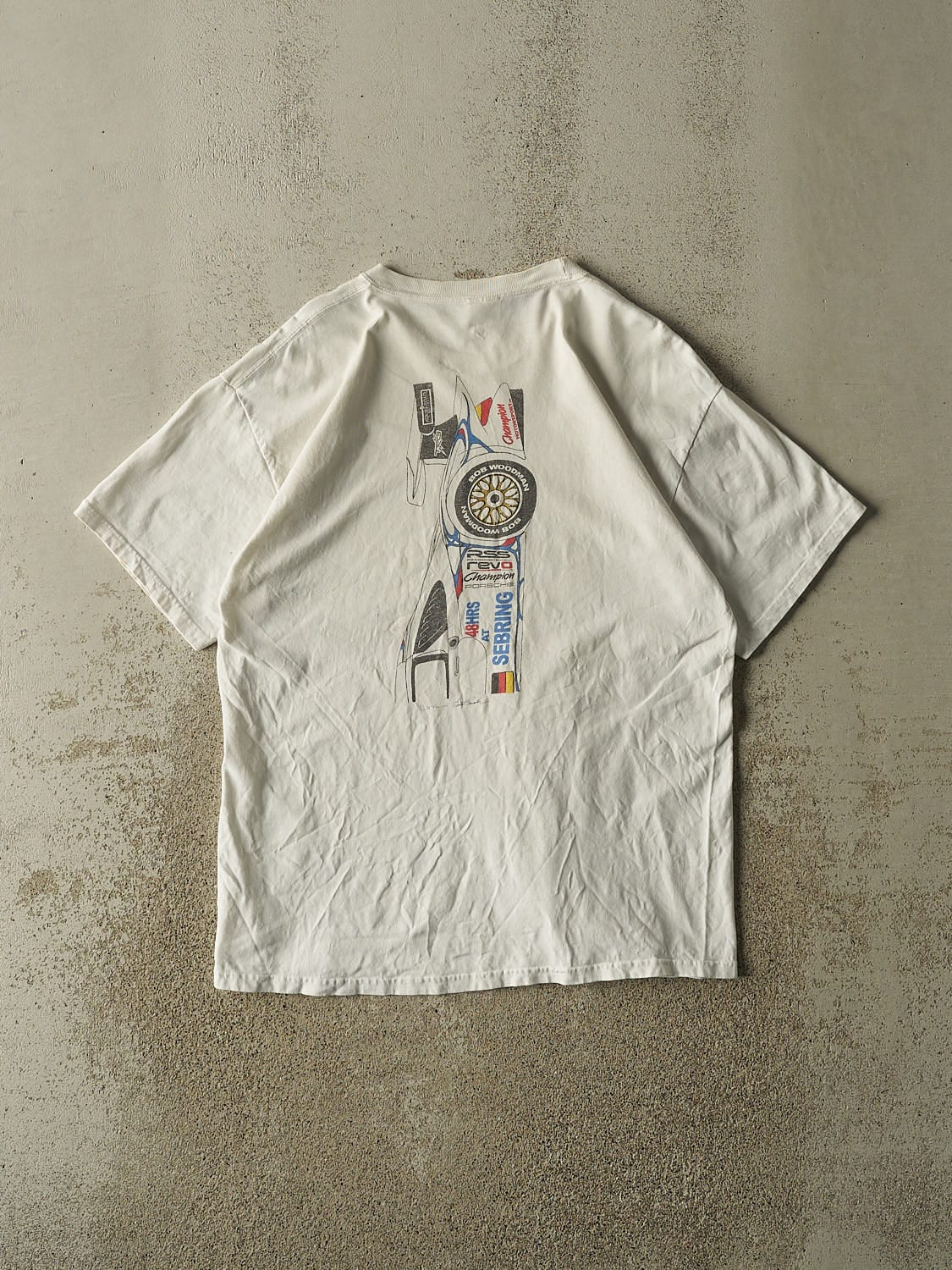 Vintage 09' White Porsche Club of America Racing Tee (M/L) - Image 2