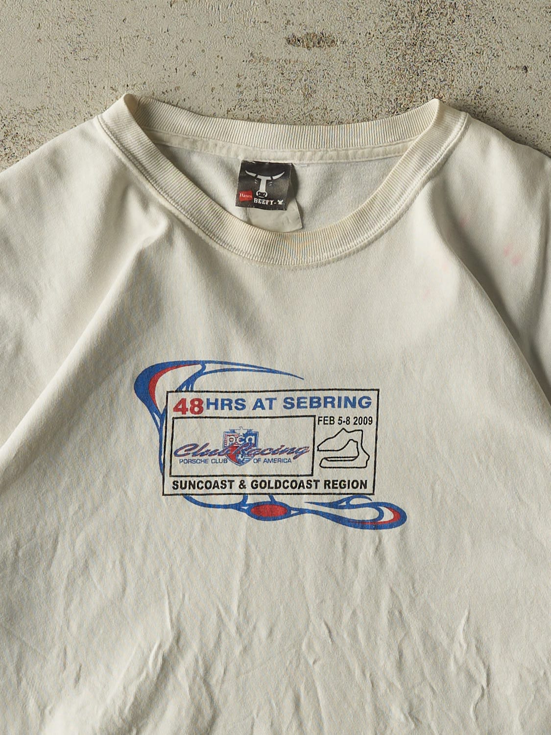 Vintage 09' White Porsche Club of America Racing Tee (M/L) - Image 3