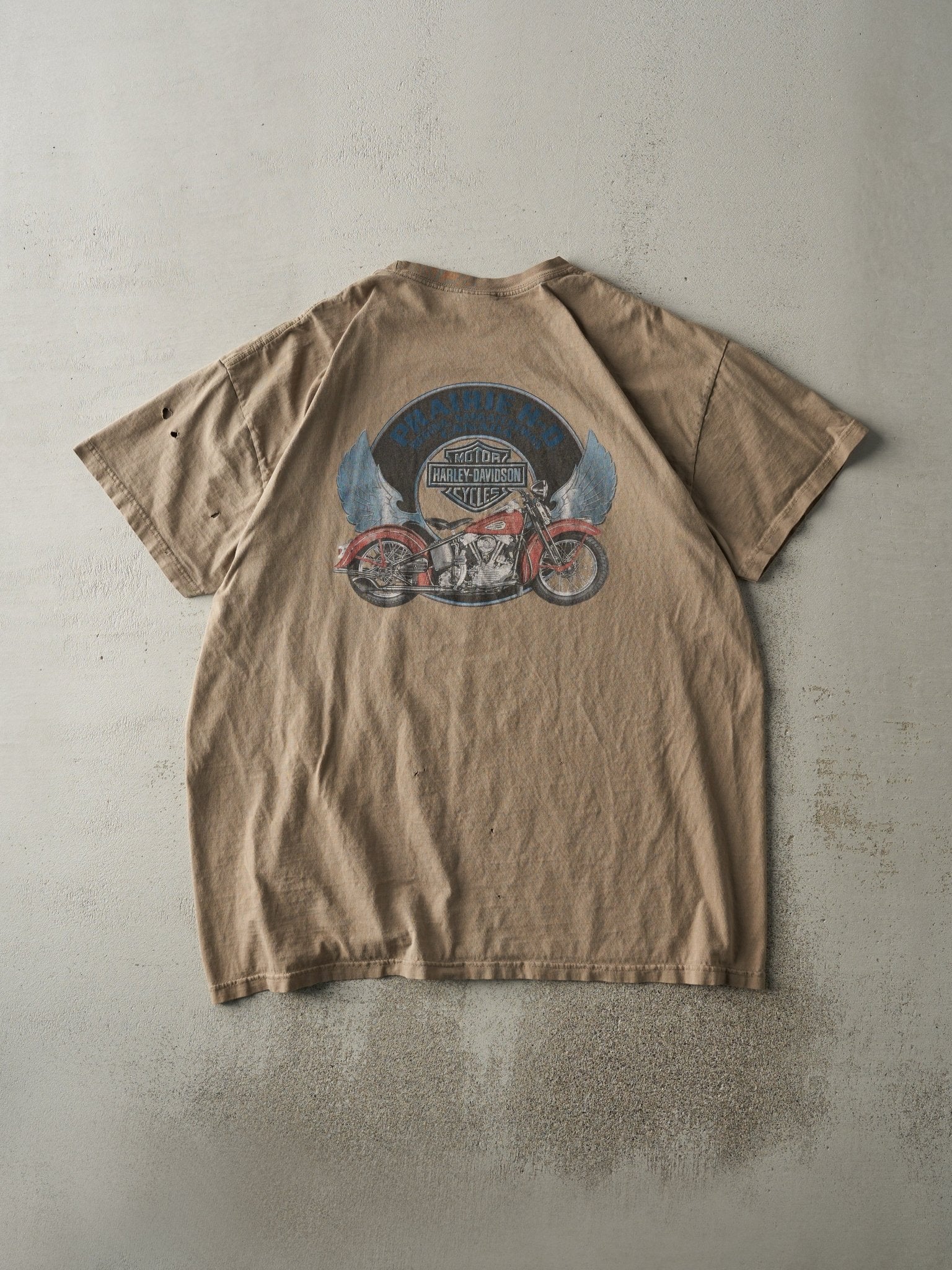 Vintage 11' Beige Regina Saskatchewan Harley Davidson Tee (XXL) - Image 2