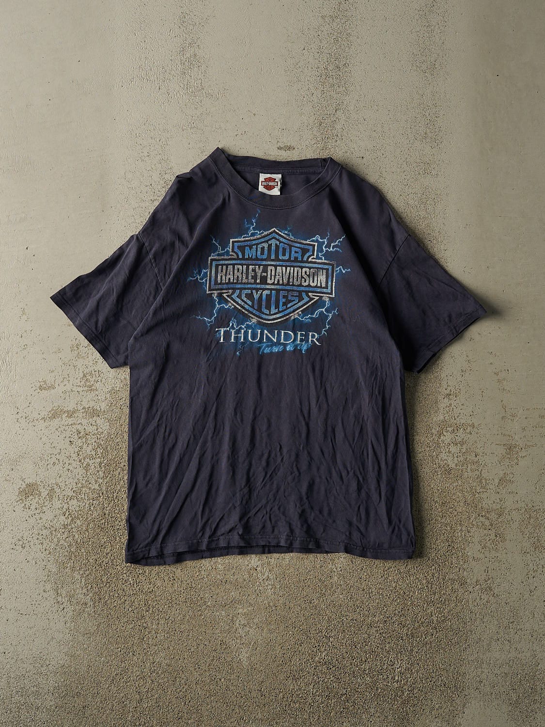 Vintage 11' Navy Blue Harley Davison Thunder New Orleans LA Tee (S/M)