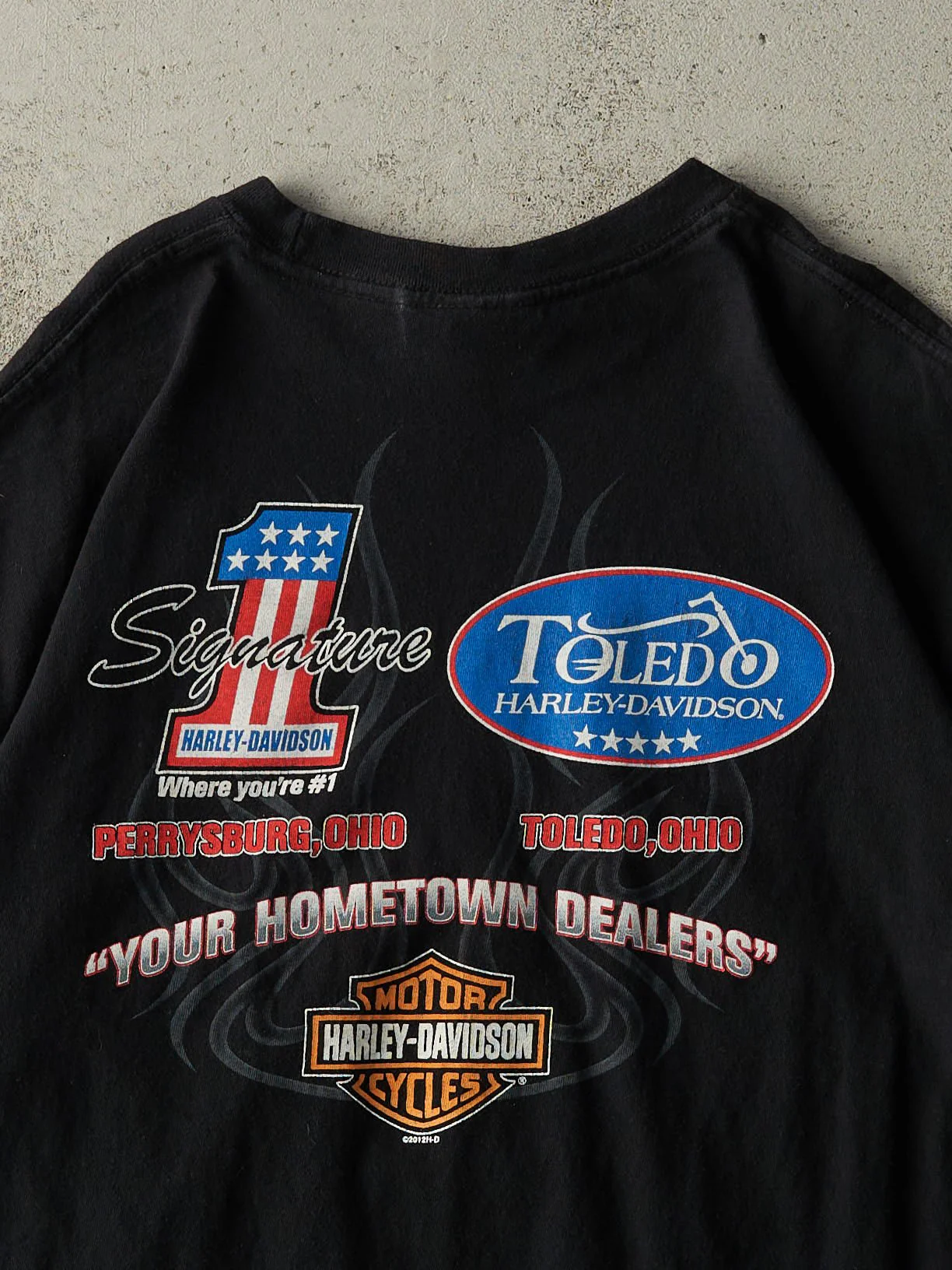 Vintage 12' Black Ohio Harley Davidson Tee (L) - Image 4