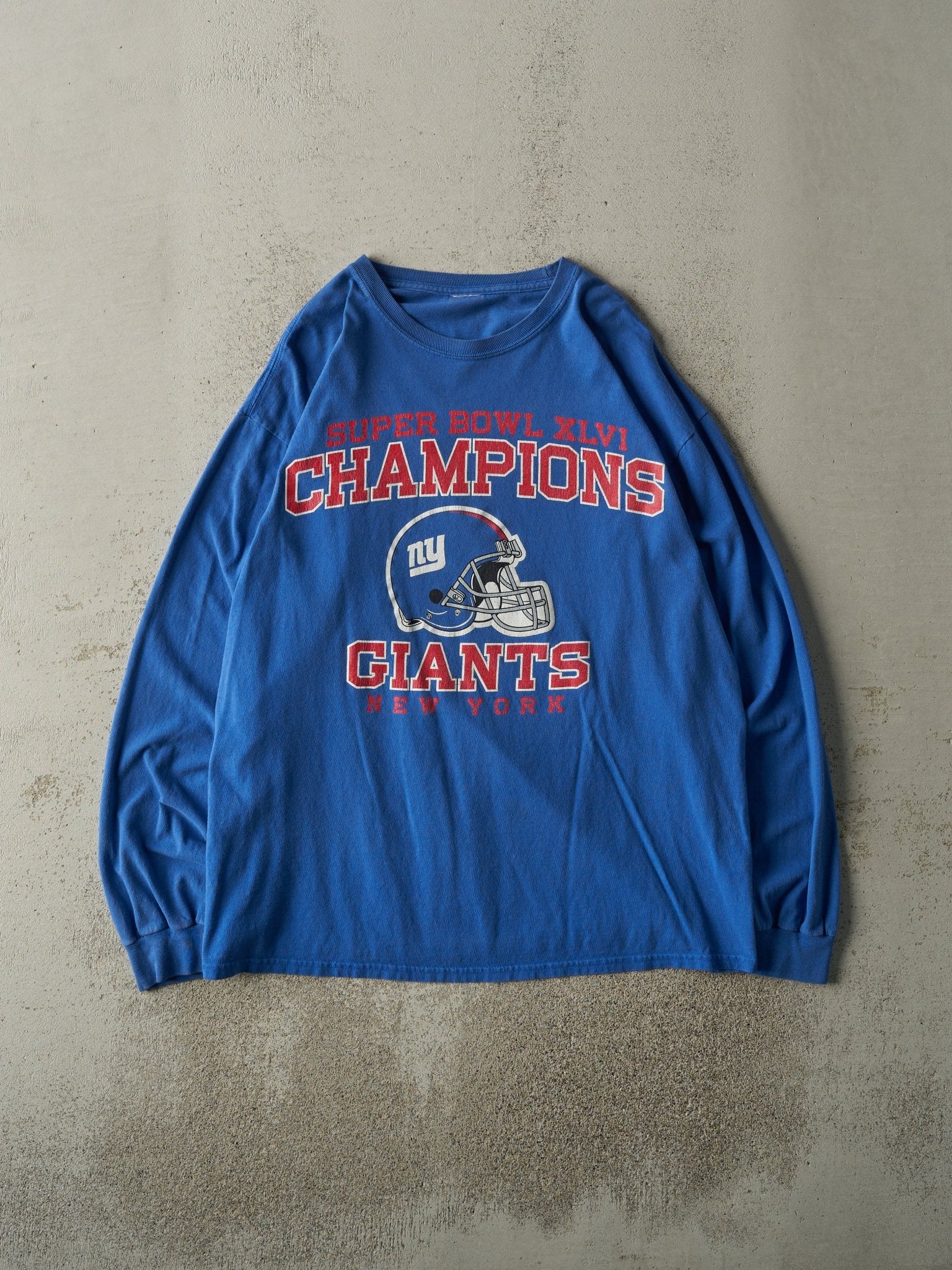 Vintage 12' Blue Super Bowl XLVI Champions New York Giants Long Sleeve (L)