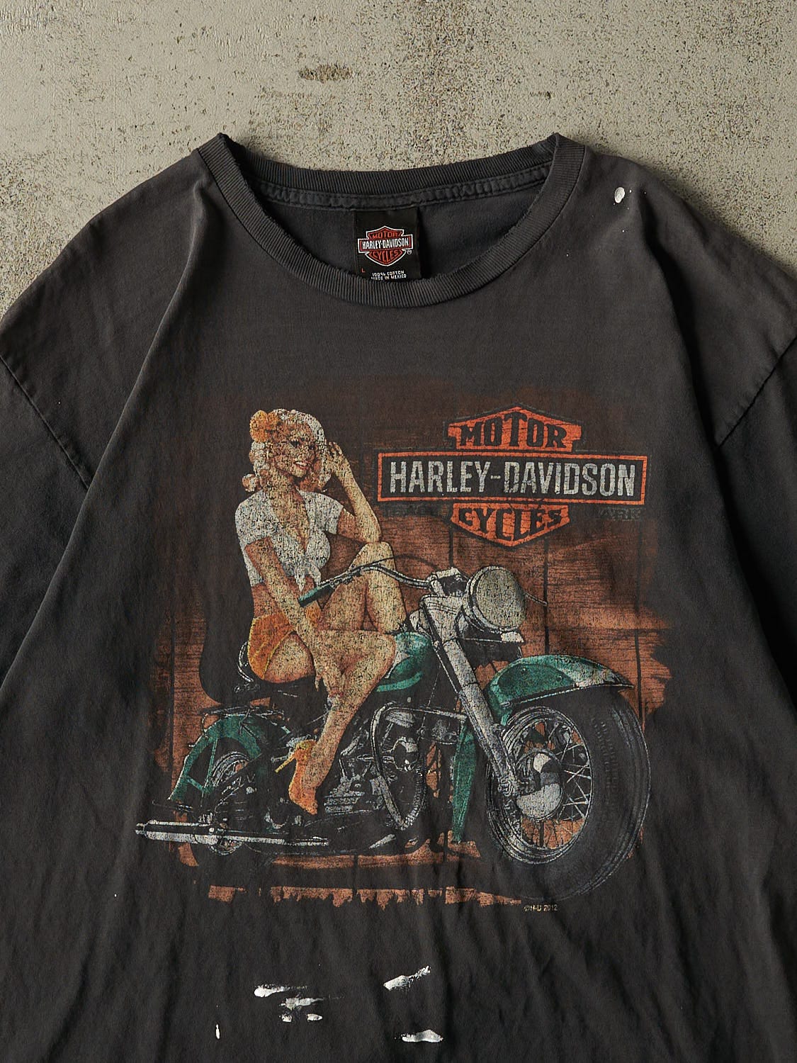 Vintage 12' Faded Black Harley Davidson Saguenay Quebec Tee (M/L) - Image 3