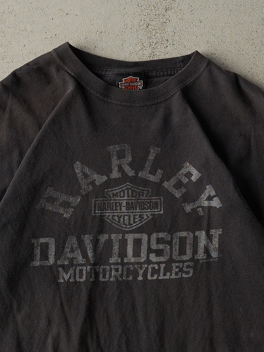 Vintage 12' Faded Black Harley Davidson Tee (L) - Image 3