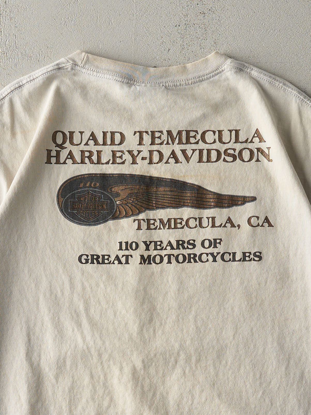 13' Beige Temecula California Harley Davidson Tee (L) - Image 4