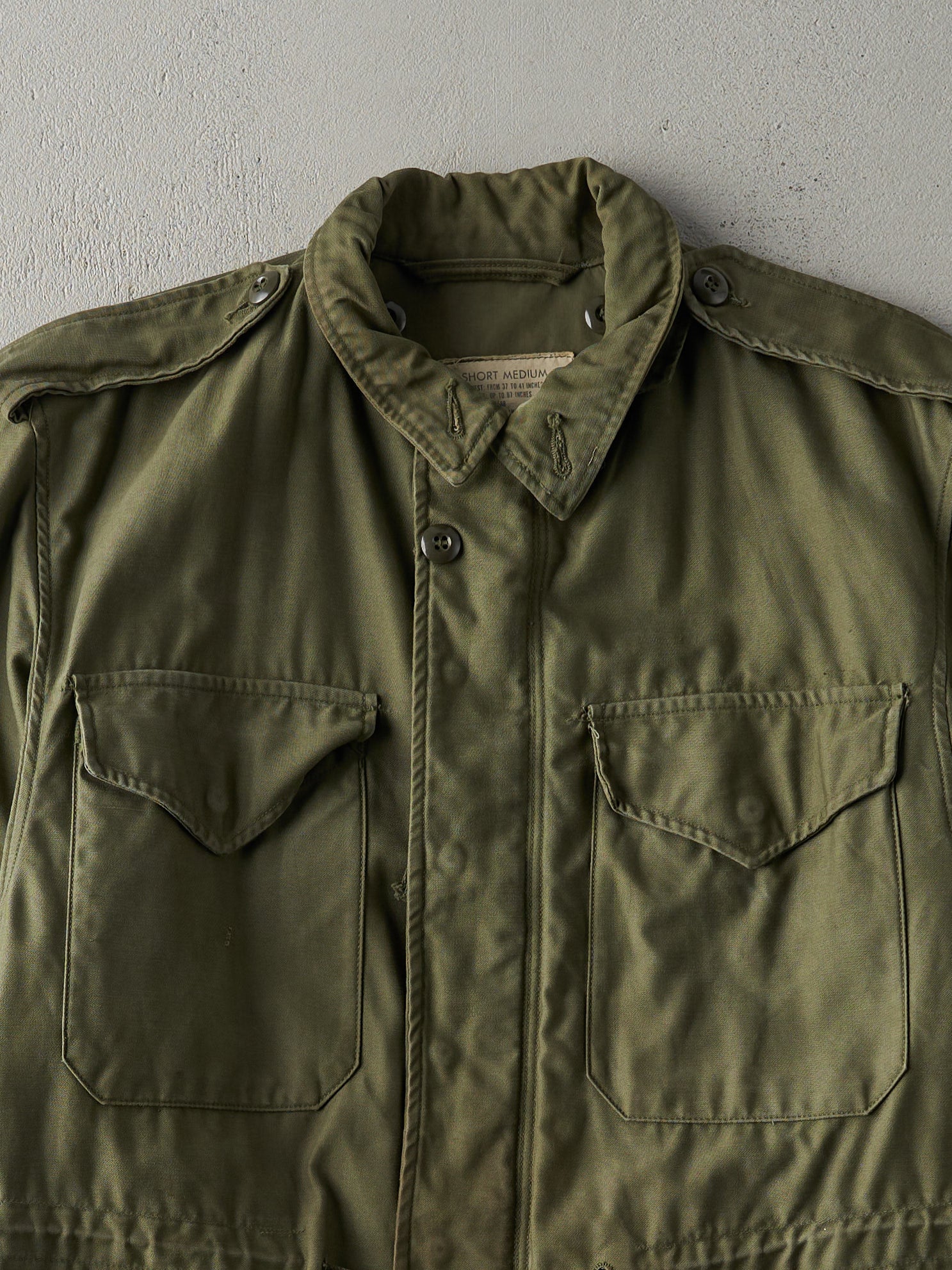 Vintage 60s Olive Green OG 107 Field Coat Military Jacket (M) - Image 2
