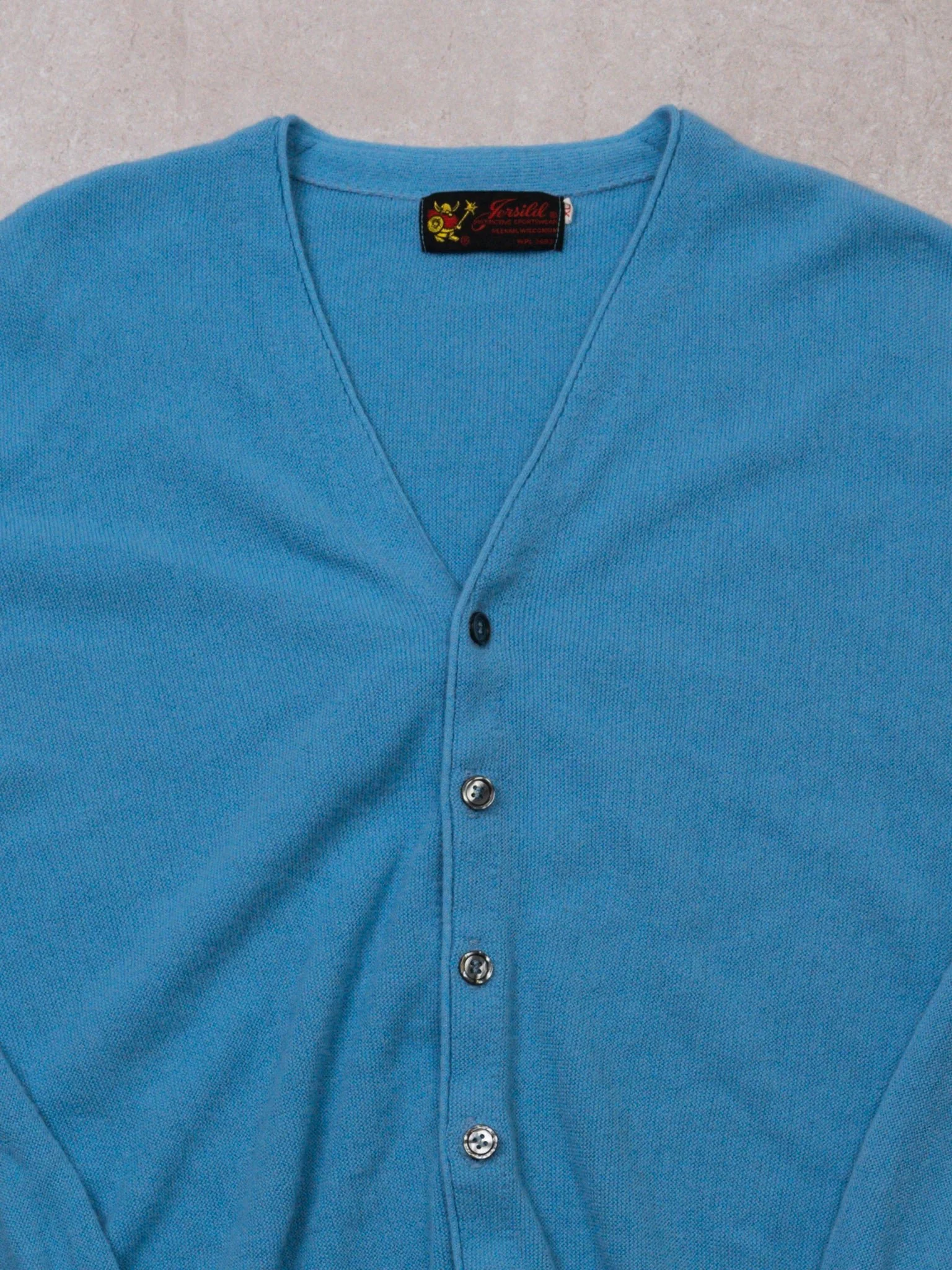 Vintage 70s Baby Blue Jersild Knit Cardigan (M/L) - Image 2