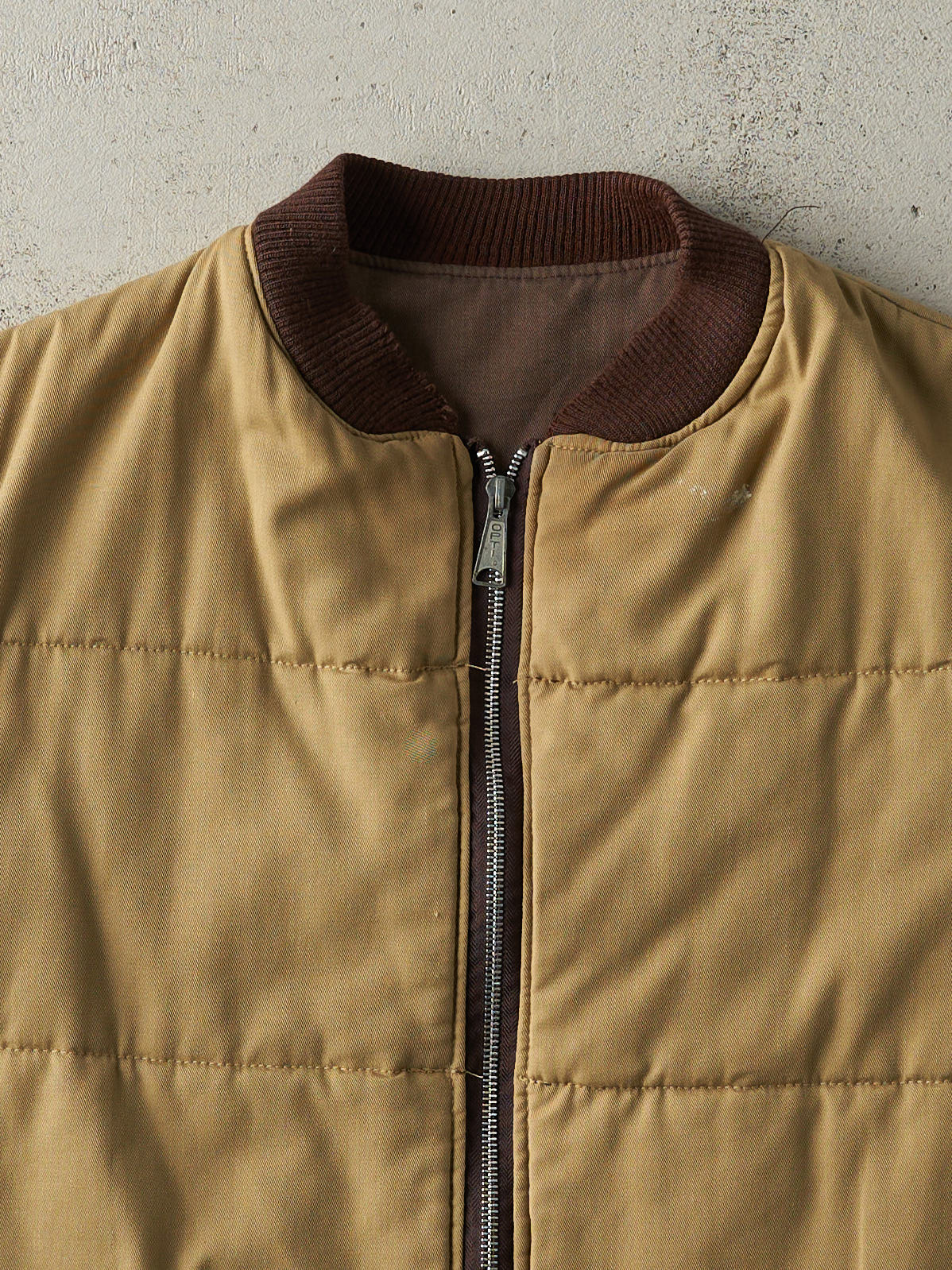 Vintage 70s Beige & Brown Reversible Vest (M) - Image 3
