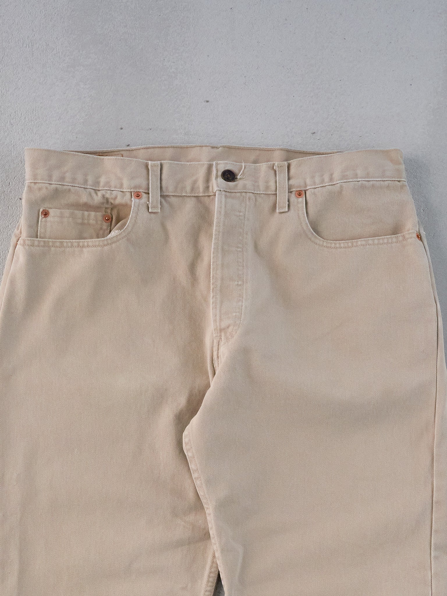 Vintage 70s Beige Levi's 614 Denim Jeans (35x32) - Image 3