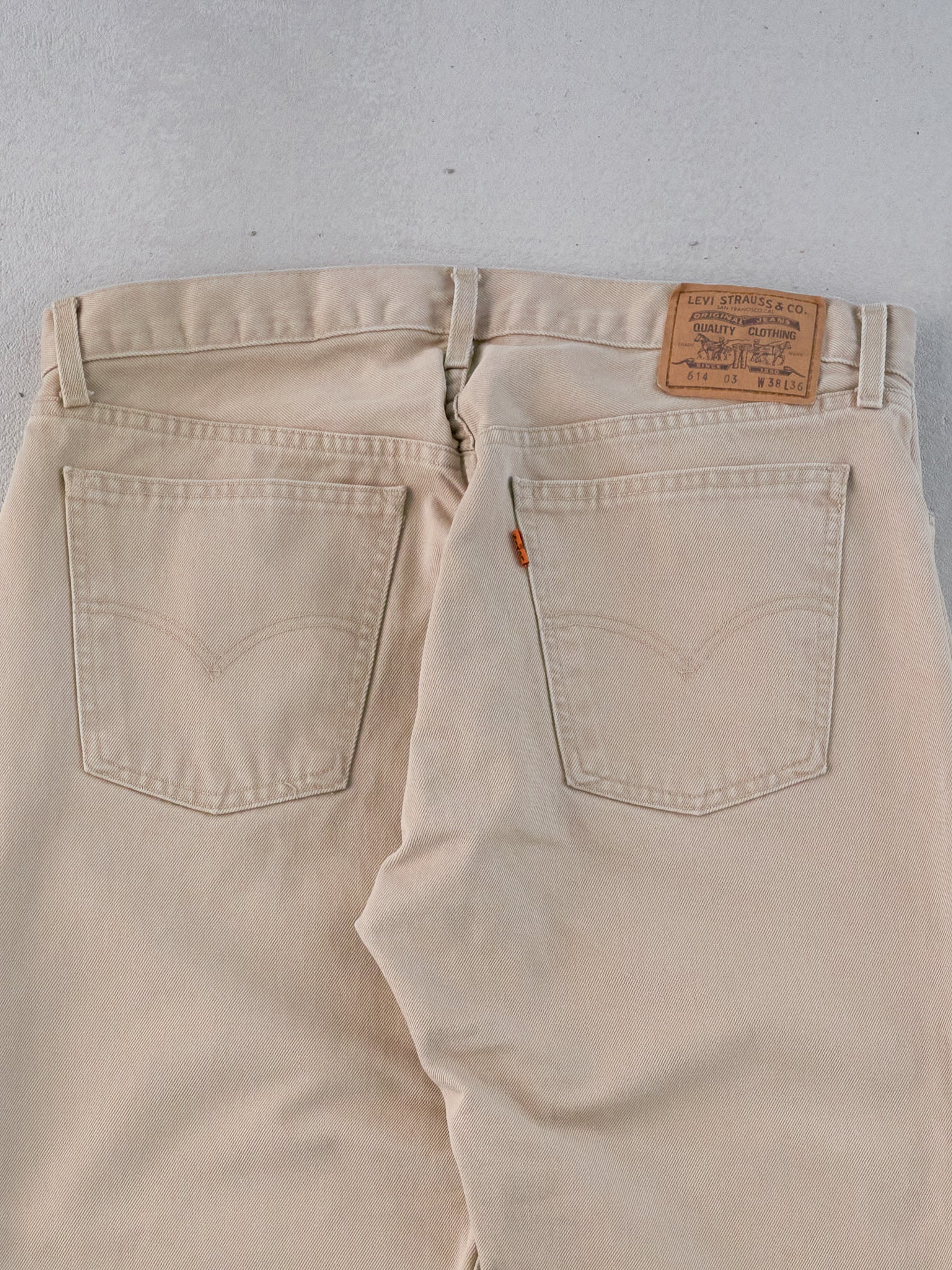 Vintage 70s Beige Levi's 614 Denim Jeans (35x32) - Image 4