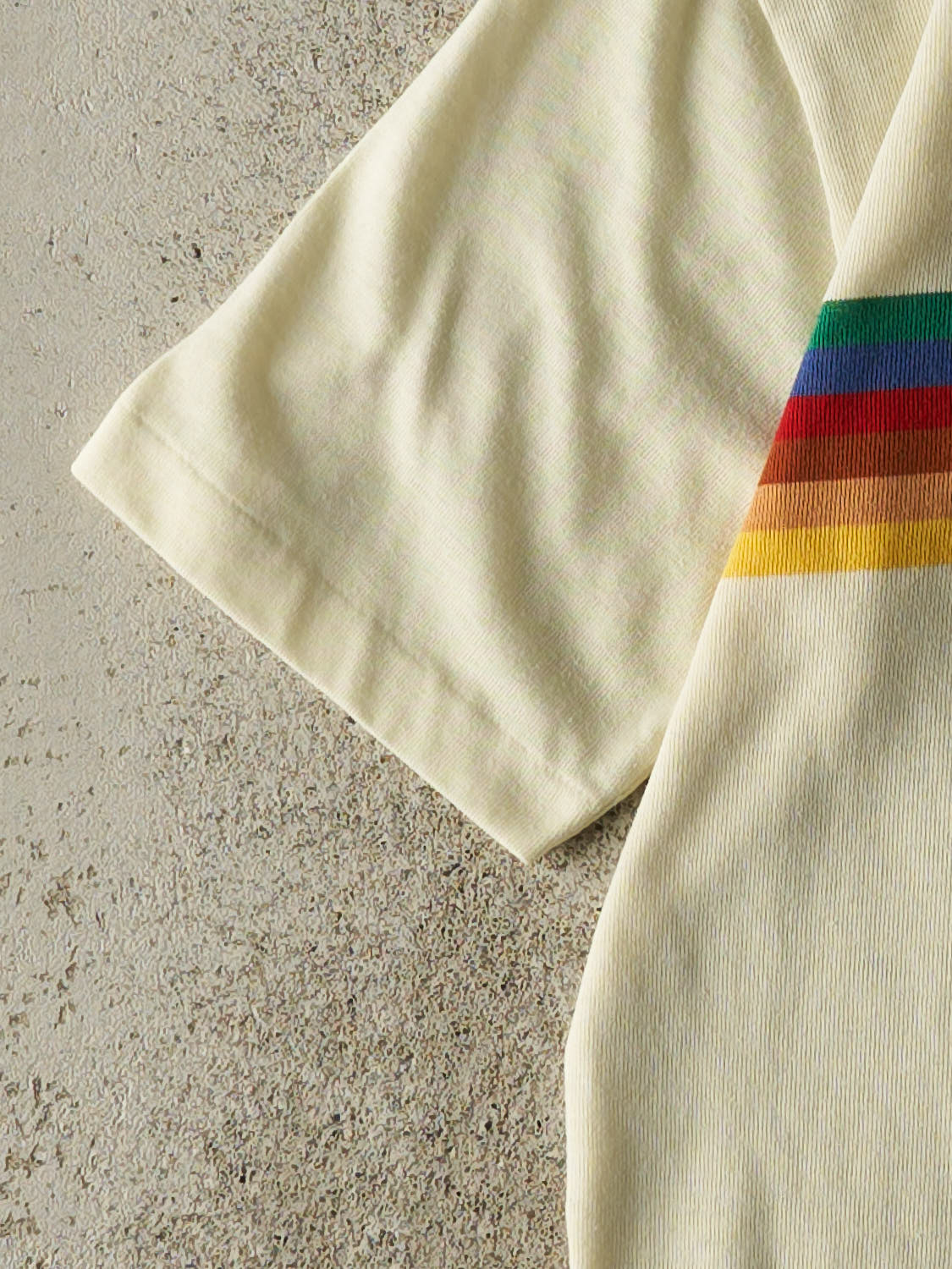 Vintage 70s Beige Sunset Lodge Quarter Button Tee (XS/S) - Image 3