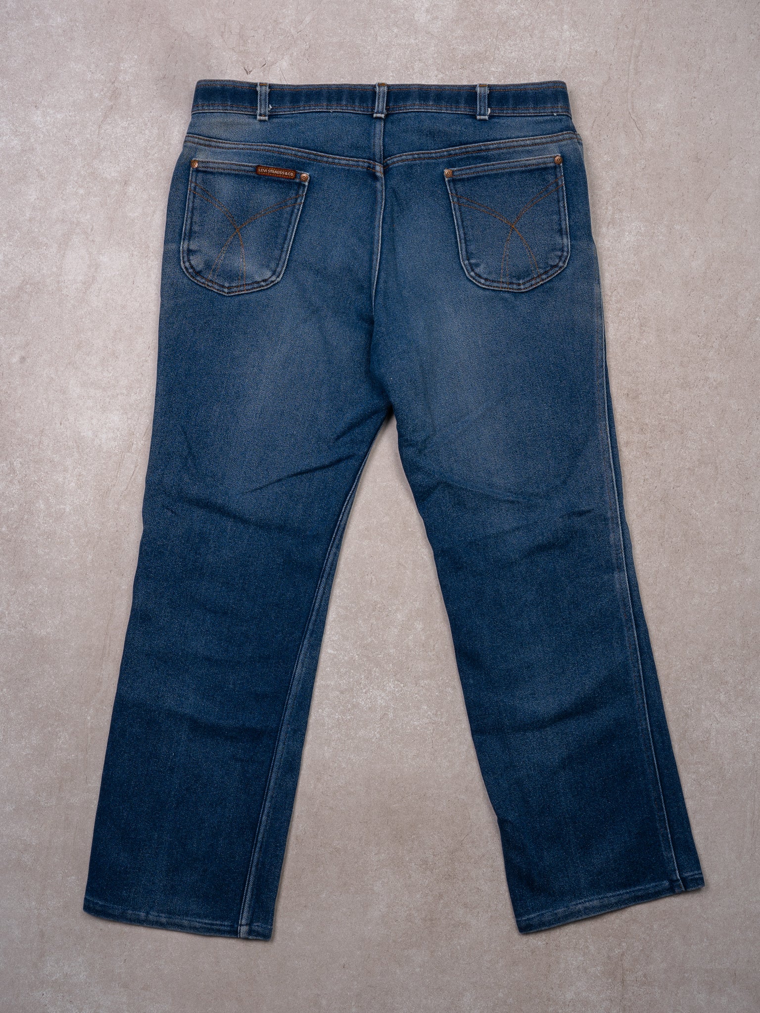 Vintage 70s Blue Levi Action Casual Jeans (36 x 30) - Image 3