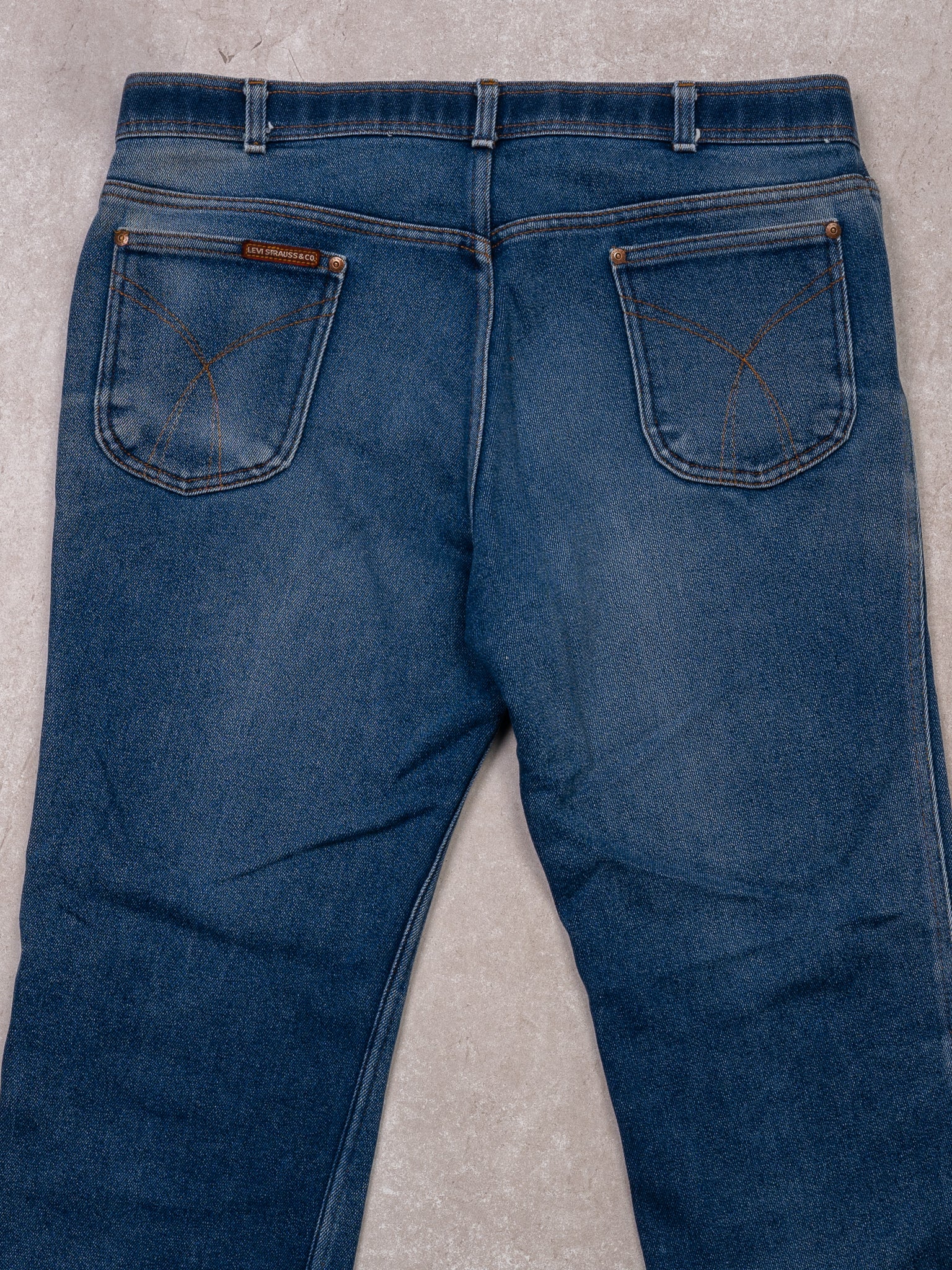 Vintage 70s Blue Levi Action Casual Jeans (36 x 30) - Image 4