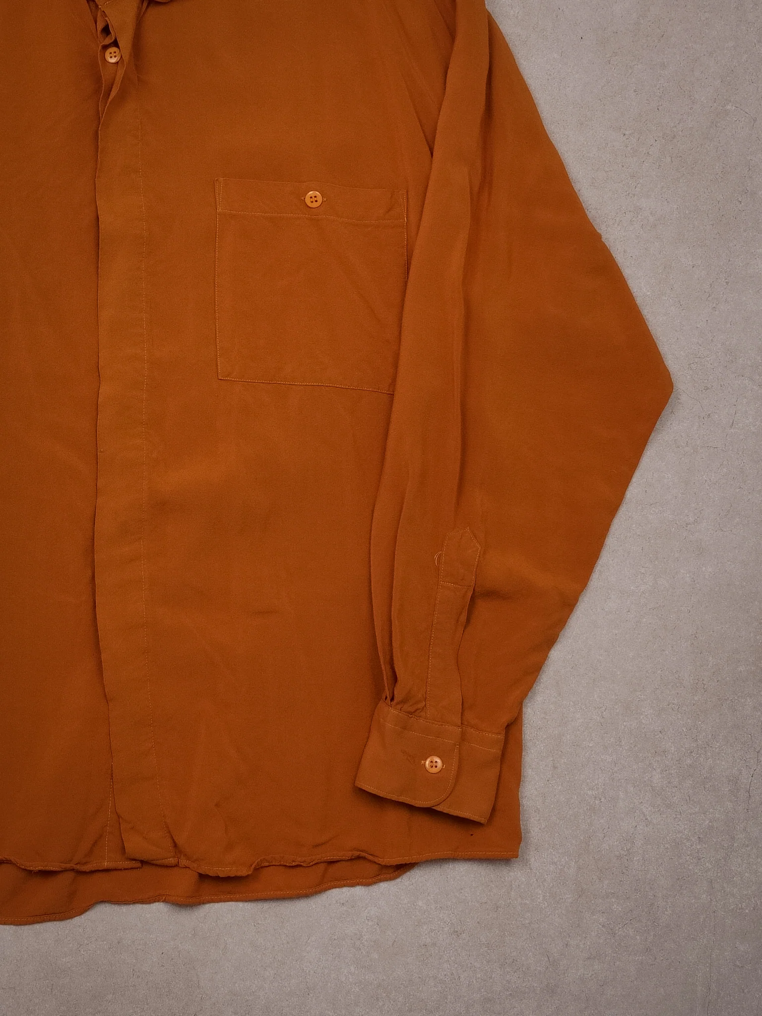 Vintage 70s Clay Orange Montello Collared Button Up (L) - Image 3