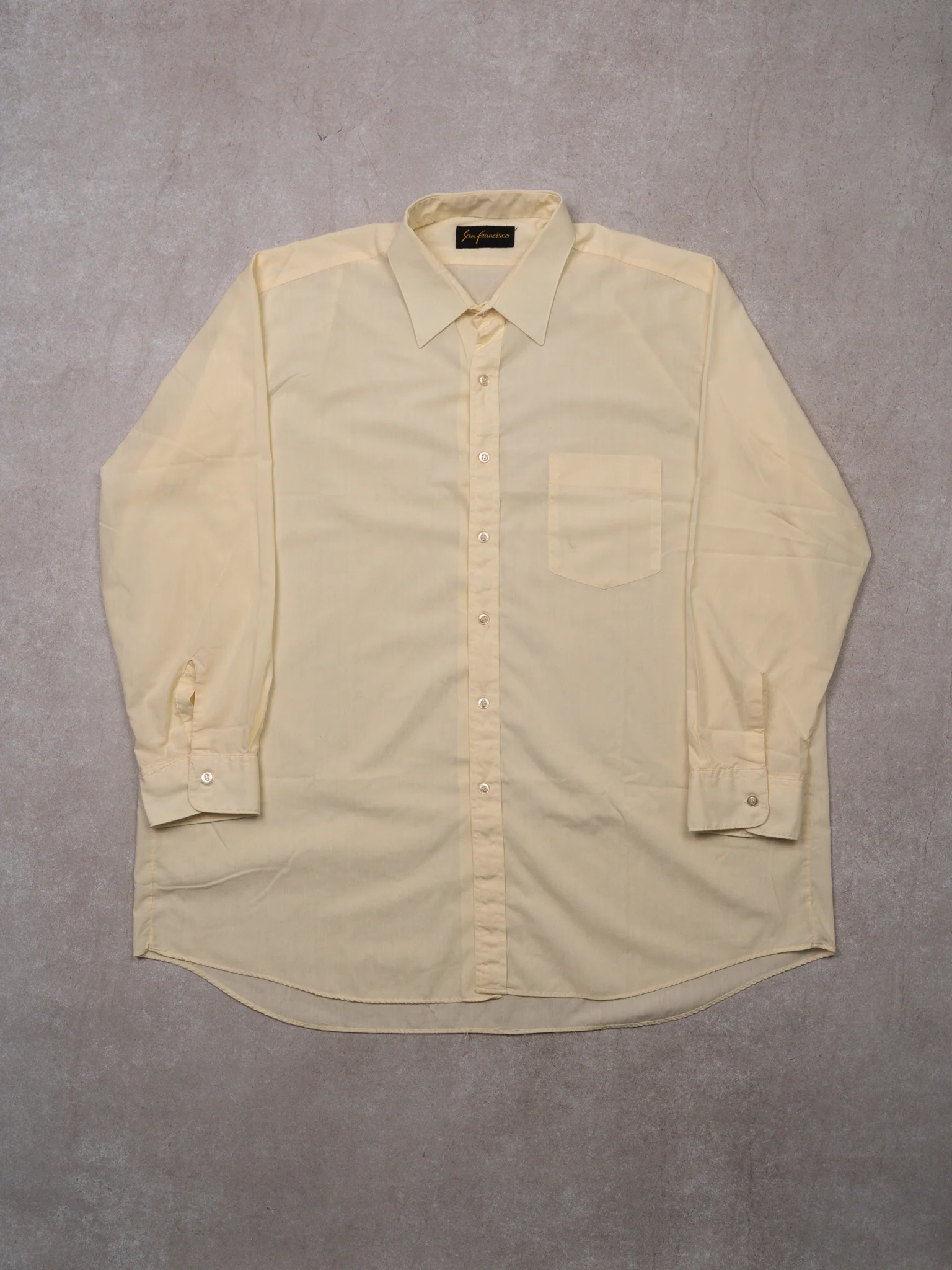 Vintage 70s Cream San Francisco Dress Shirt (XL)