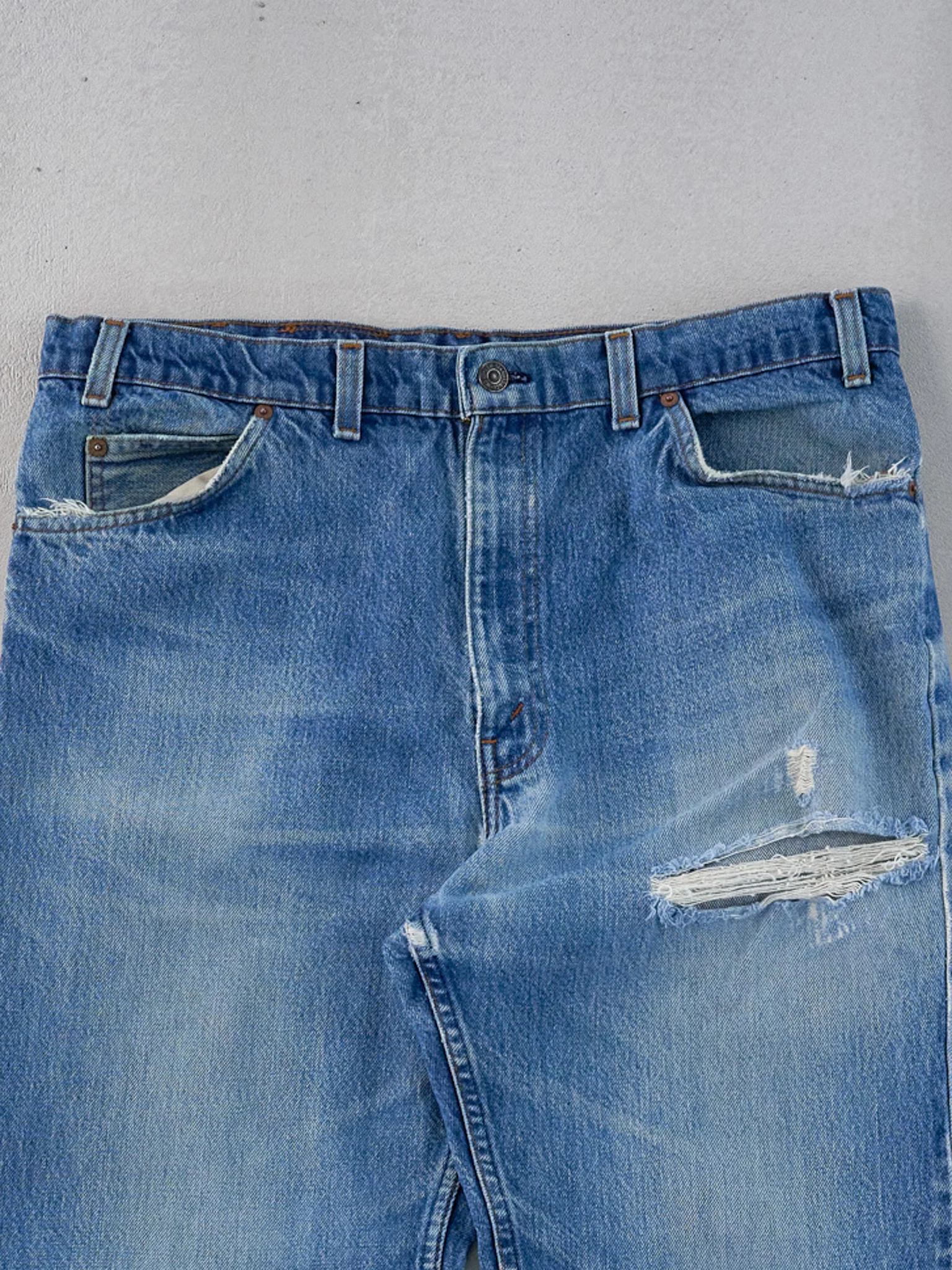 Vintage 70s Dark Blue Levi's 506 Denim Jeans (36x29) - Image 3