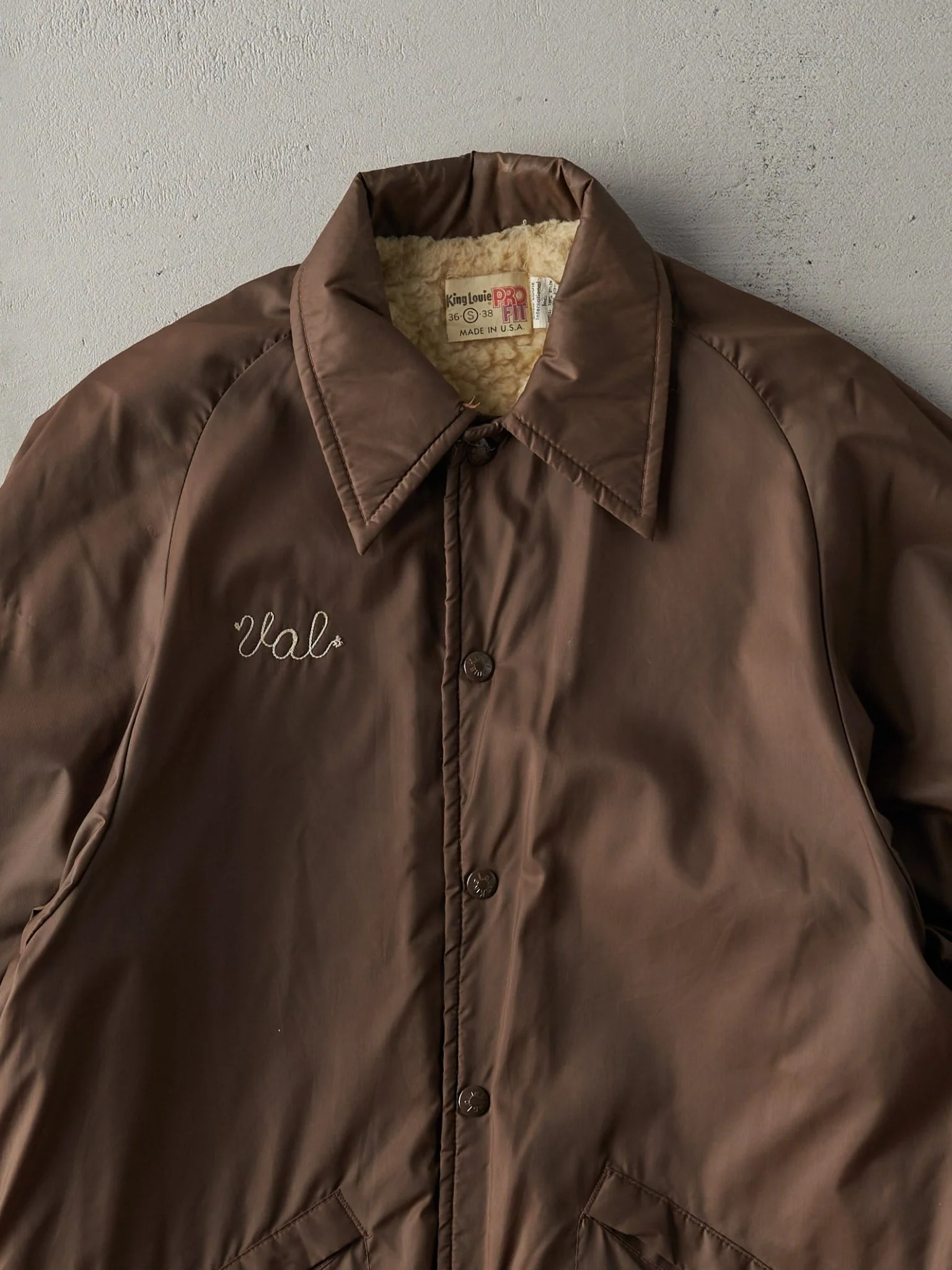 Vintage 70s Dark Brown Eagle Cafe Ivanhoe Chain Stitched Jacket (S) - Image 3