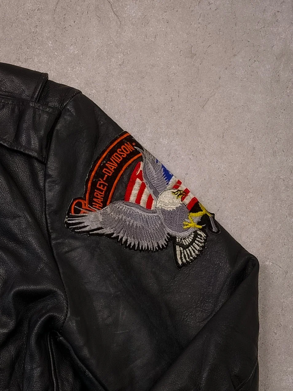 Vintage 60s Black Harley Davidson Genuine Leather Biker Jacket (M) - Image 4