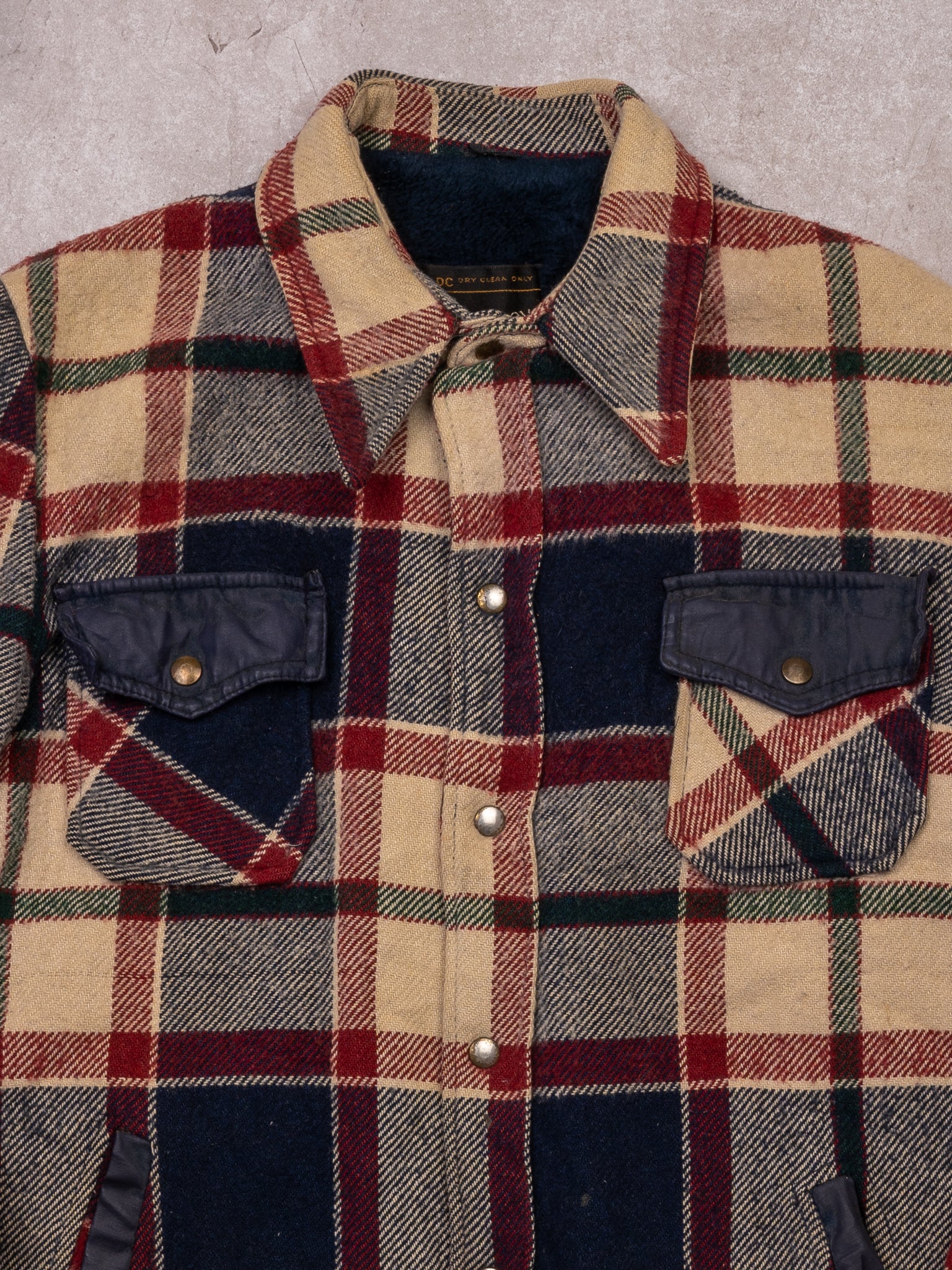 Vintage 70s Red + Beige + Blue Plaid JC Penny Jacket (M/L) - Image 2